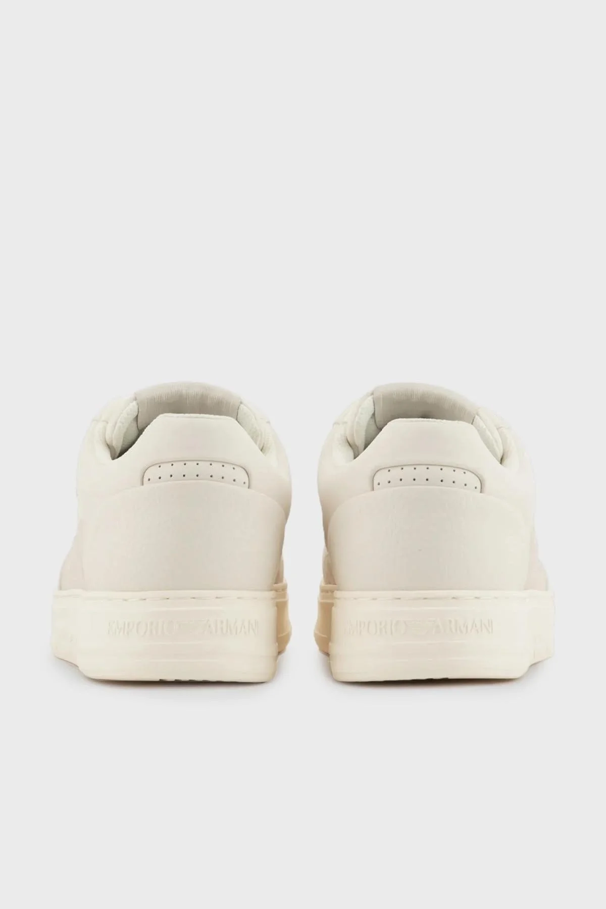 Emporio Armani Hakiki Deri Sneaker Erkek Ayakkabı X4X657 XR101 T847 BEYAZ - 4