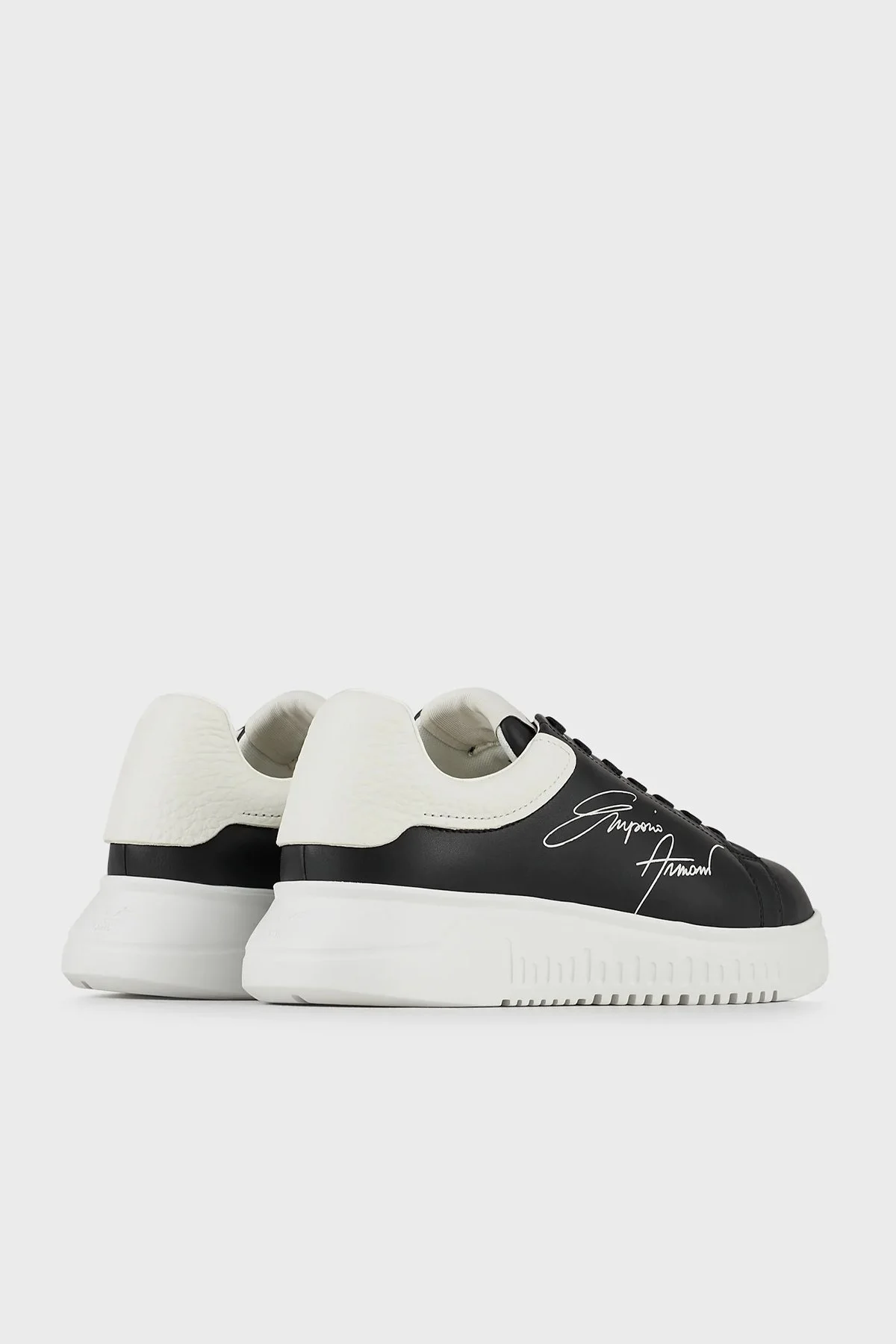 Emporio Armani Hakiki Deri Spor Erkek Ayakkabı X4X264 XM670 N814 SİYAH - 3