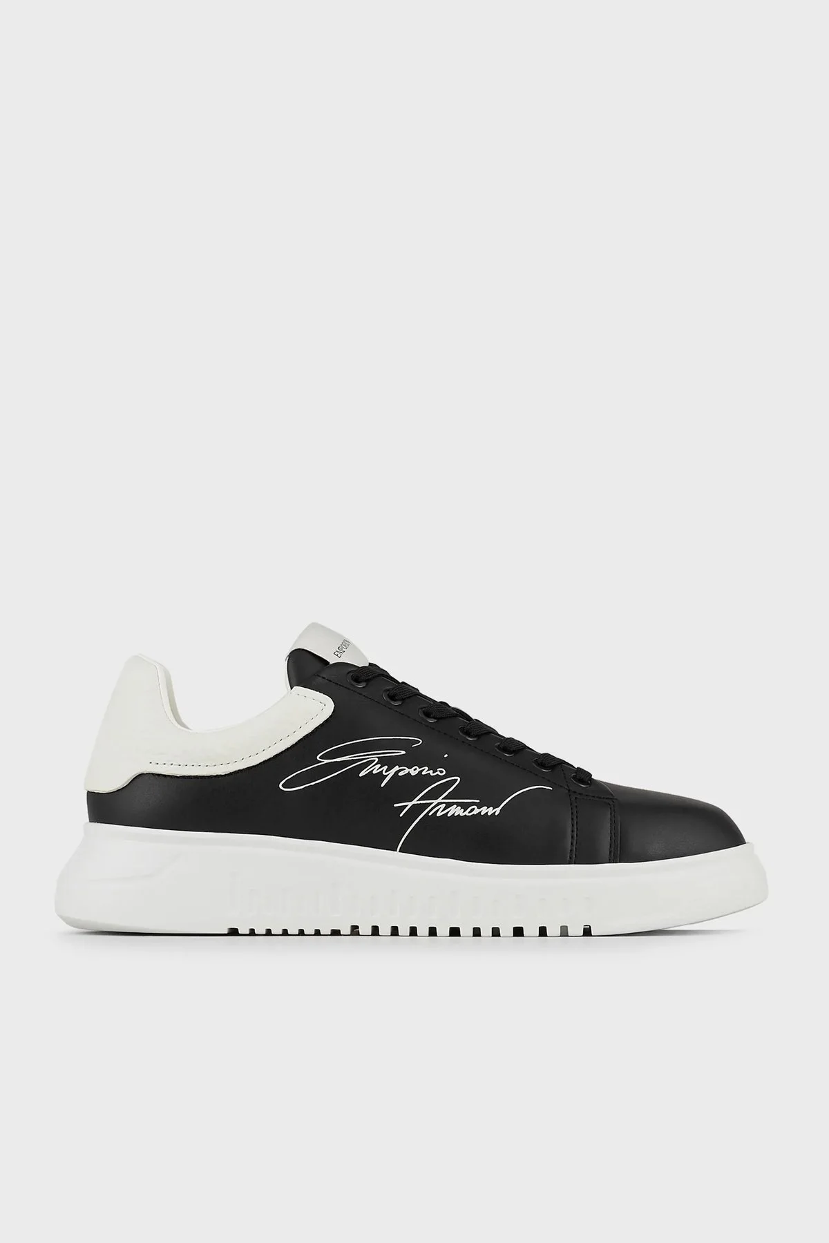 Emporio Armani Hakiki Deri Spor Erkek Ayakkabı X4X264 XM670 N814 SİYAH - 7