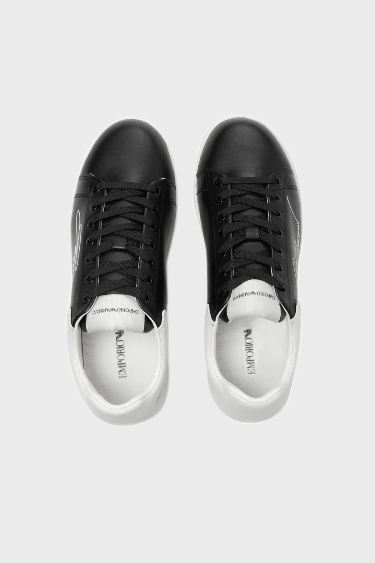 Emporio Armani Hakiki Deri Spor Erkek Ayakkabı X4X264 XM670 N814 SİYAH - 12