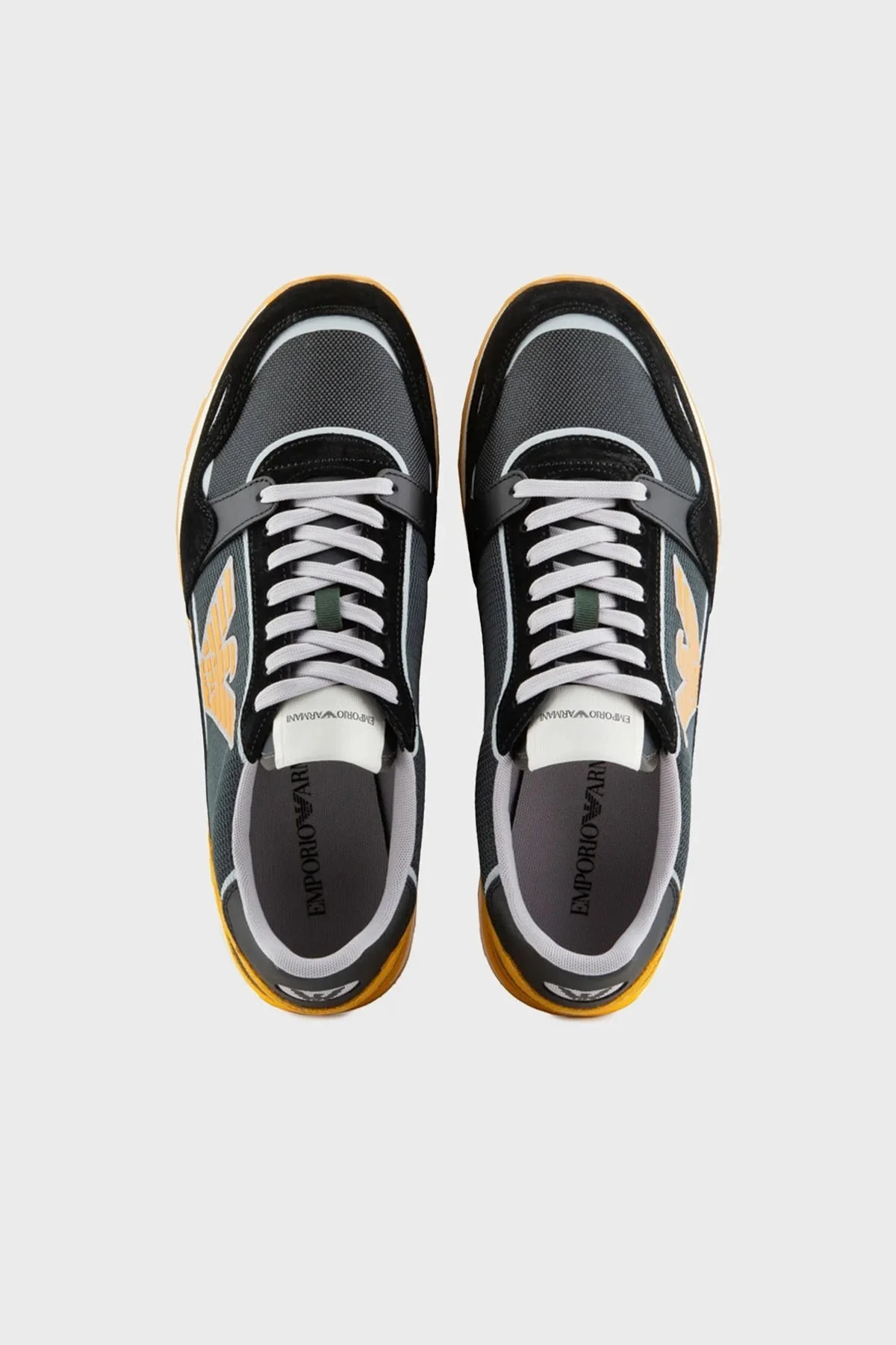 Emporio Armani Hakiki Deri Süet Sneaker Erkek Ayakkabı X4X537 XN730 S434 SİYAH - 3