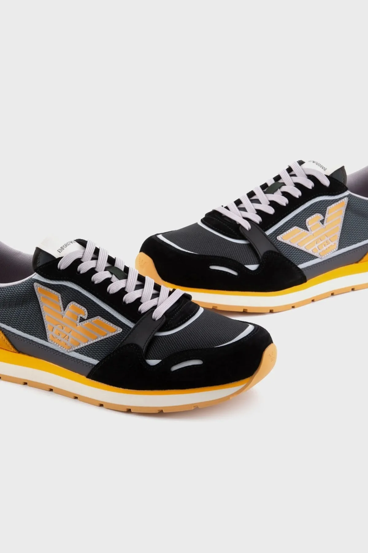 Emporio Armani Hakiki Deri Süet Sneaker Erkek Ayakkabı X4X537 XN730 S434 SİYAH - 5