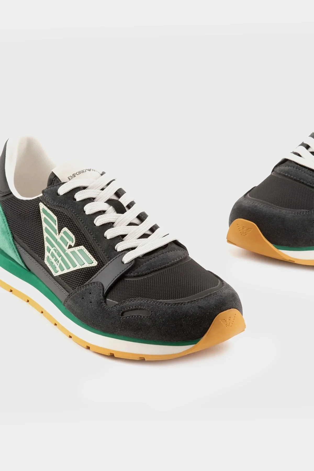 Emporio Armani Hakiki Deri Süet Sneaker Erkek Ayakkabı X4X537 XN730 S701 LACİVERT - 5