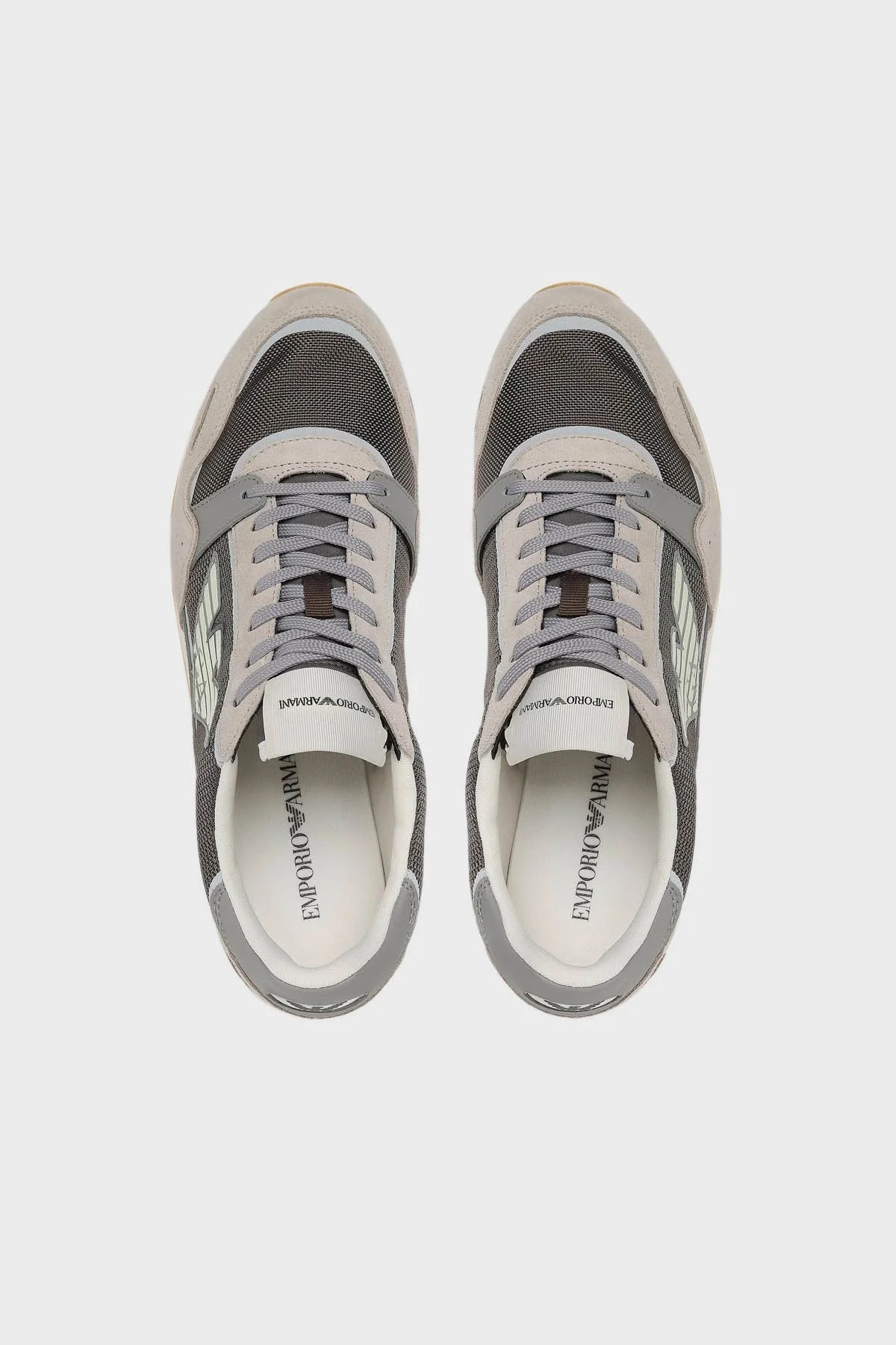 Emporio Armani Hakiki Deri Süet Sneaker Erkek Ayakkabı X4X537 XN730 S704 KAHVE - 5