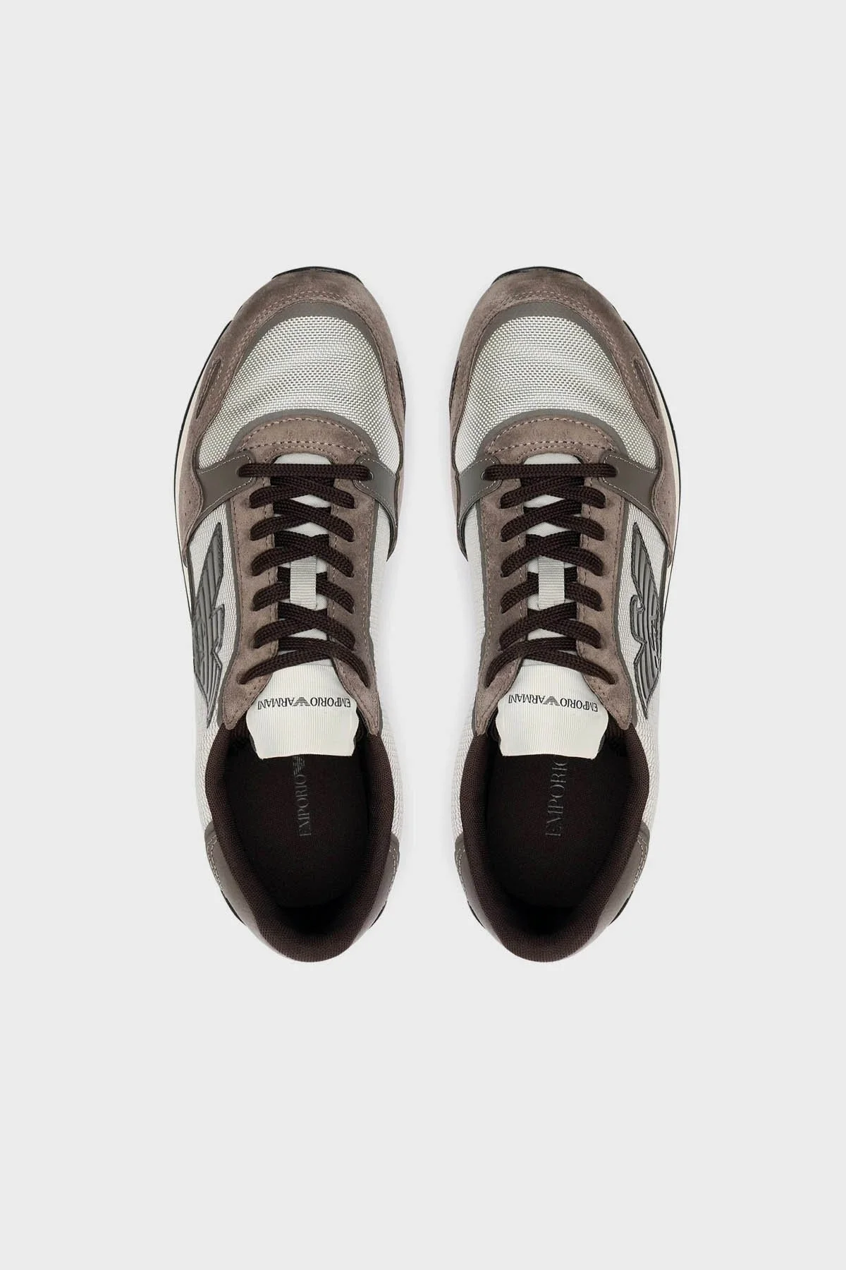 Emporio Armani Hakiki Deri Süet Sneaker Erkek Ayakkabı X4X537 XN730 T411 VİZON - 5