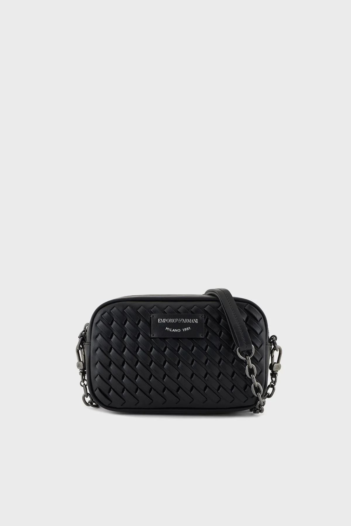 Emporio Armani Hakiki Deri Zincir Askılı Bayan Çanta EW001924 AF15874 UC001 SİYAH - 1