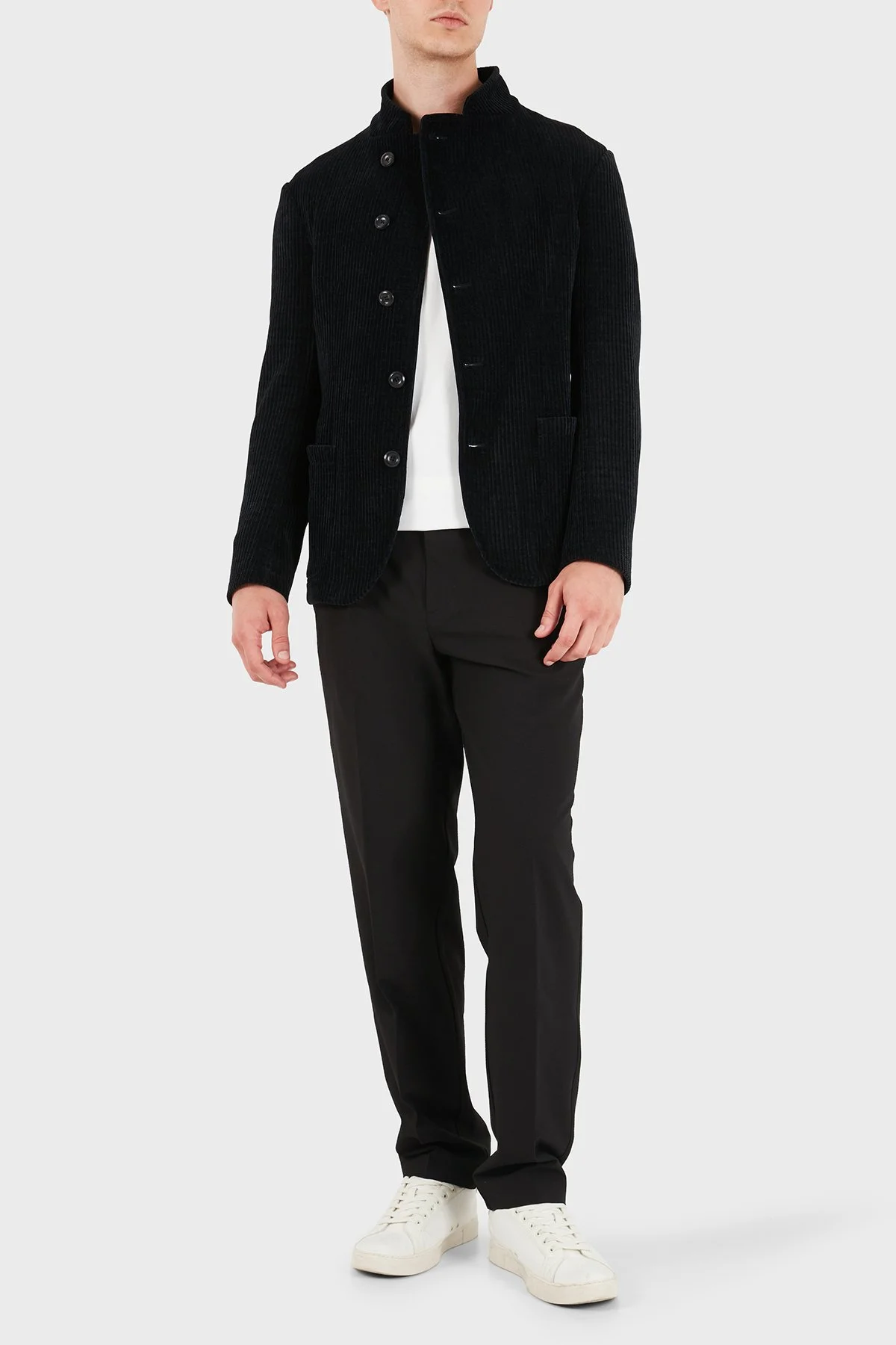 Emporio Armani Hakim Yaka Fermuarlı Astarlı Erkek Ceket EM005607 TE23228 UC001 Siyah - 2