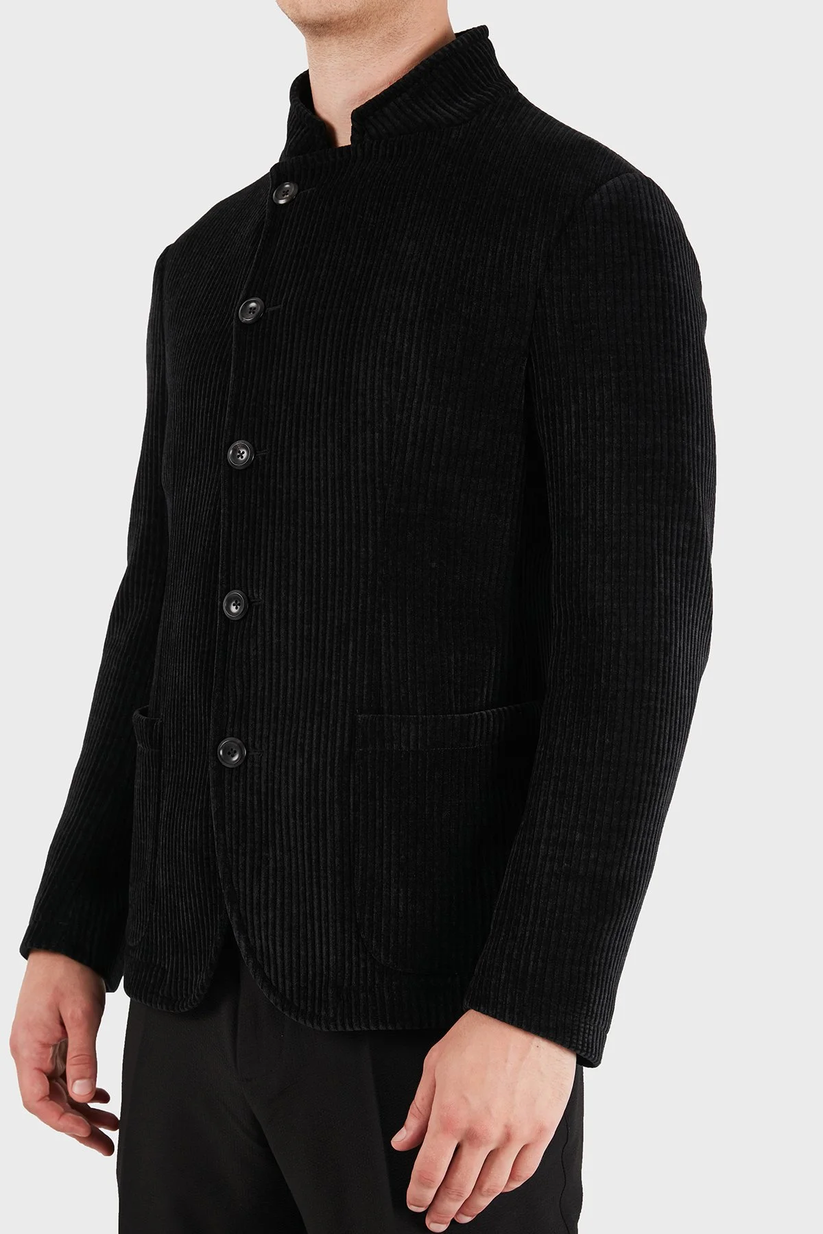 Emporio Armani Hakim Yaka Fermuarlı Astarlı Erkek Ceket EM005607 TE23228 UC001 Siyah - 4