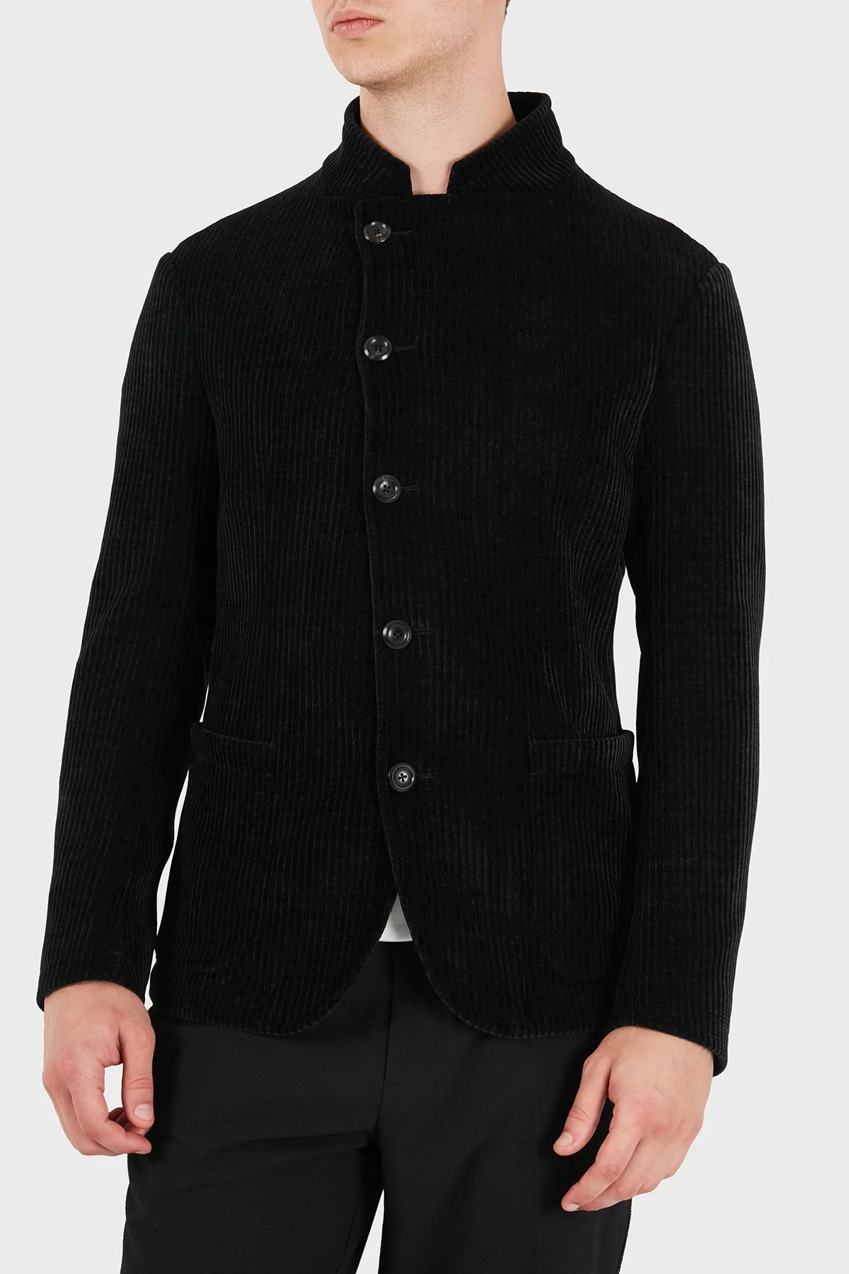 Emporio Armani Hakim Yaka Fermuarlı Astarlı Erkek Ceket EM005607 TE23228 UC001 Siyah - 5