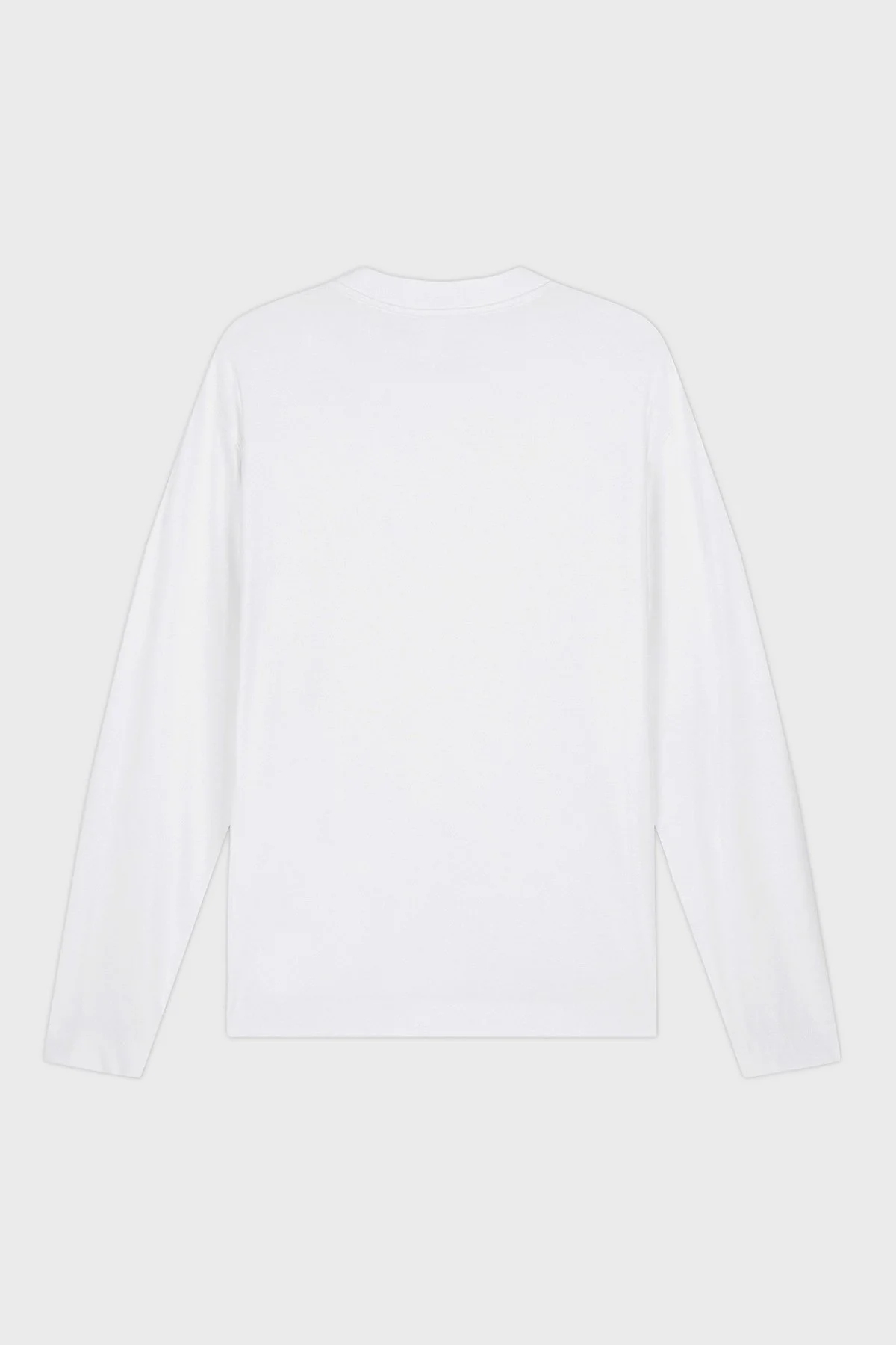 Emporio Armani İpek Karışımlı Bisiklet Yaka Uzun Kollu Erkek T Shirt EM006771 AF13721 U0003 Beyaz - 7