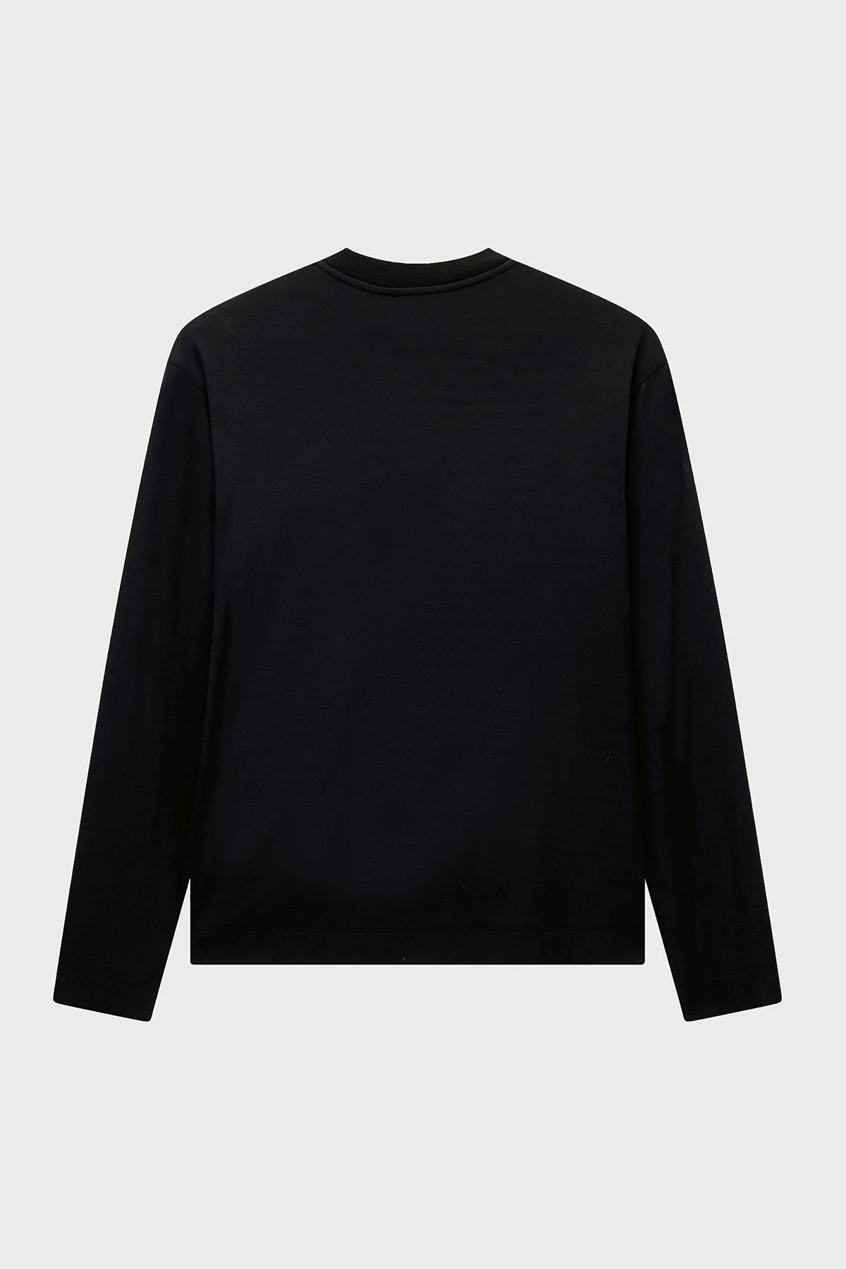 Emporio Armani İpek Karışımlı Bisiklet Yaka Uzun Kollu Erkek T Shirt EM006771 AF13721 UC001 Siyah - 7