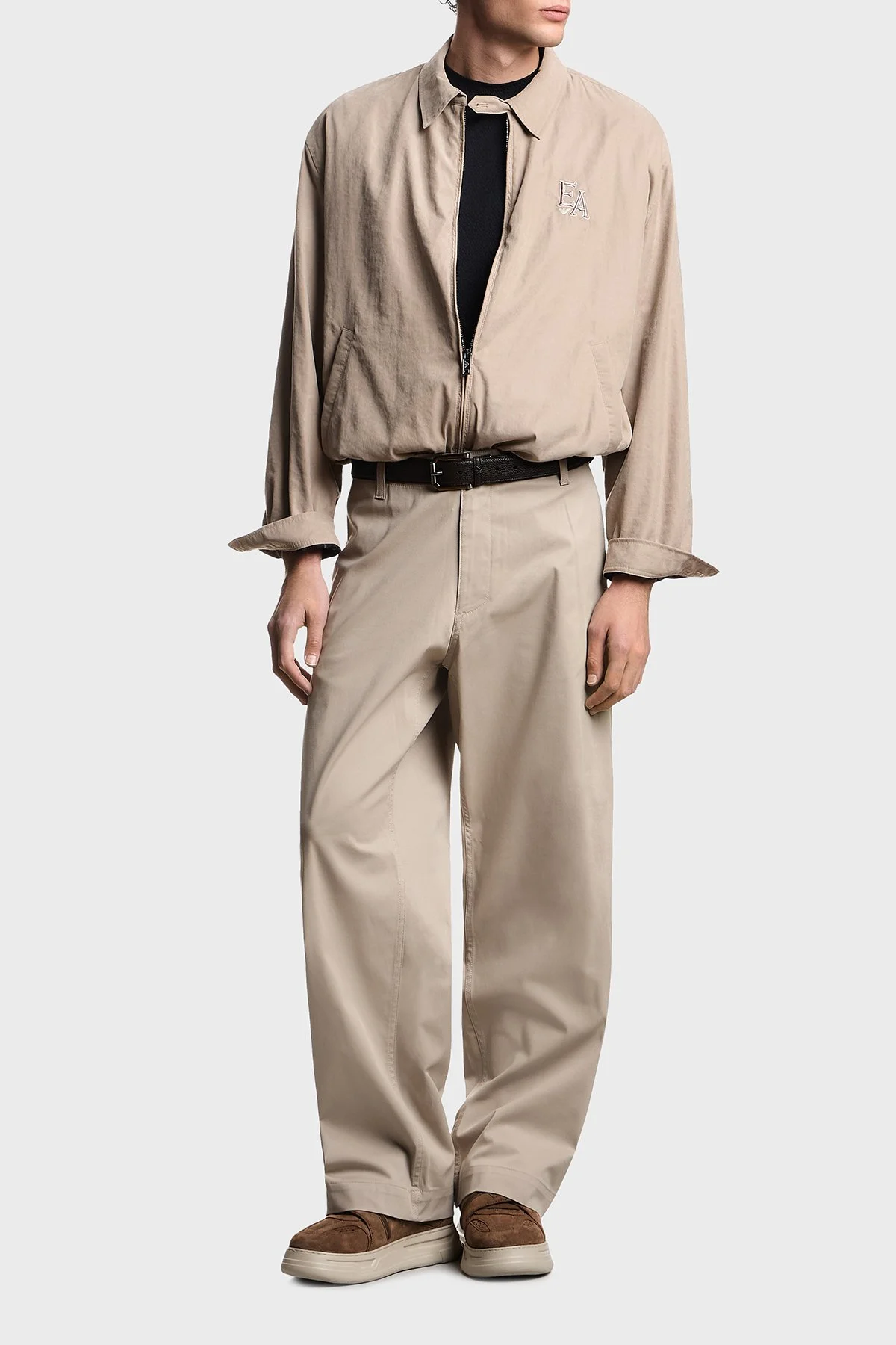 Emporio Armani İpek Karışımlı Jakarlı Regular Fit Bisiklet Yaka Erkek T Shirt EM004917 AF23458 FB452 LACİVERT - 2