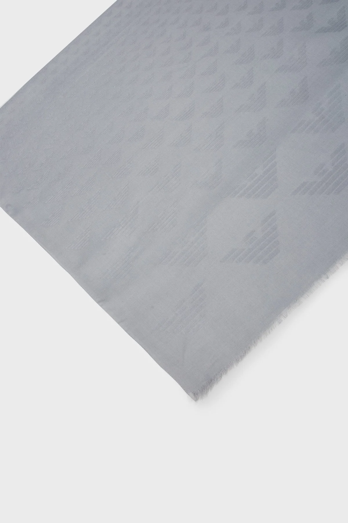 Emporio Armani İpek Karışımlı Logolu 77x180 cm Unisex Şal 625230 3R329 00041 GRİ - 4