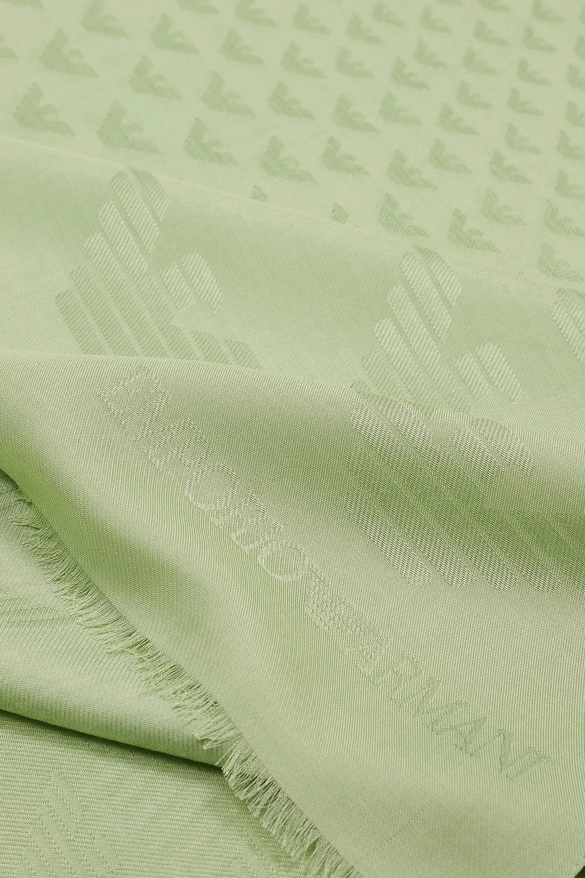 Emporio Armani İpek Karışımlı Logolu 77x180 cm Unisex Şal 625230 3R329 00982 YEŞİL - 3