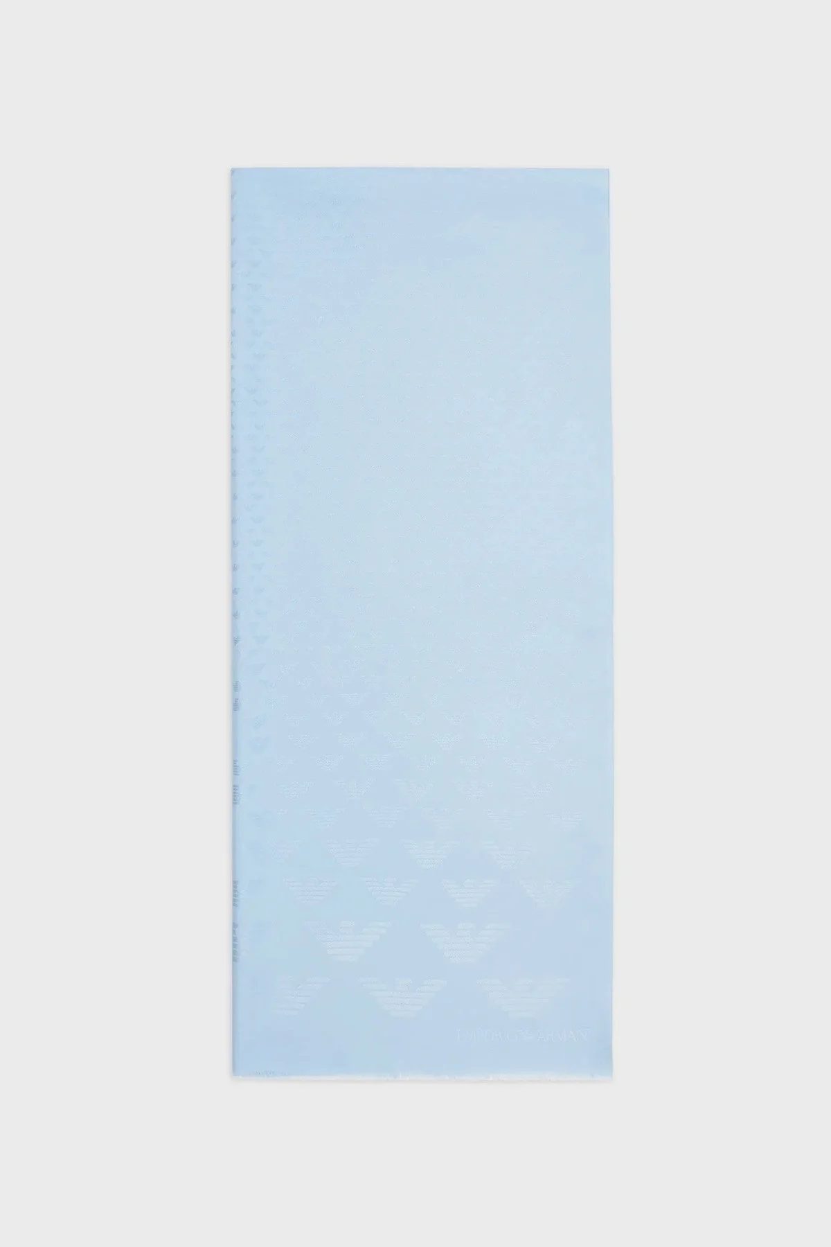 Emporio Armani İpek Karışımlı Logolu 77x180 cm Unisex Şal 625230 3R329 15731 MAVİ - 1