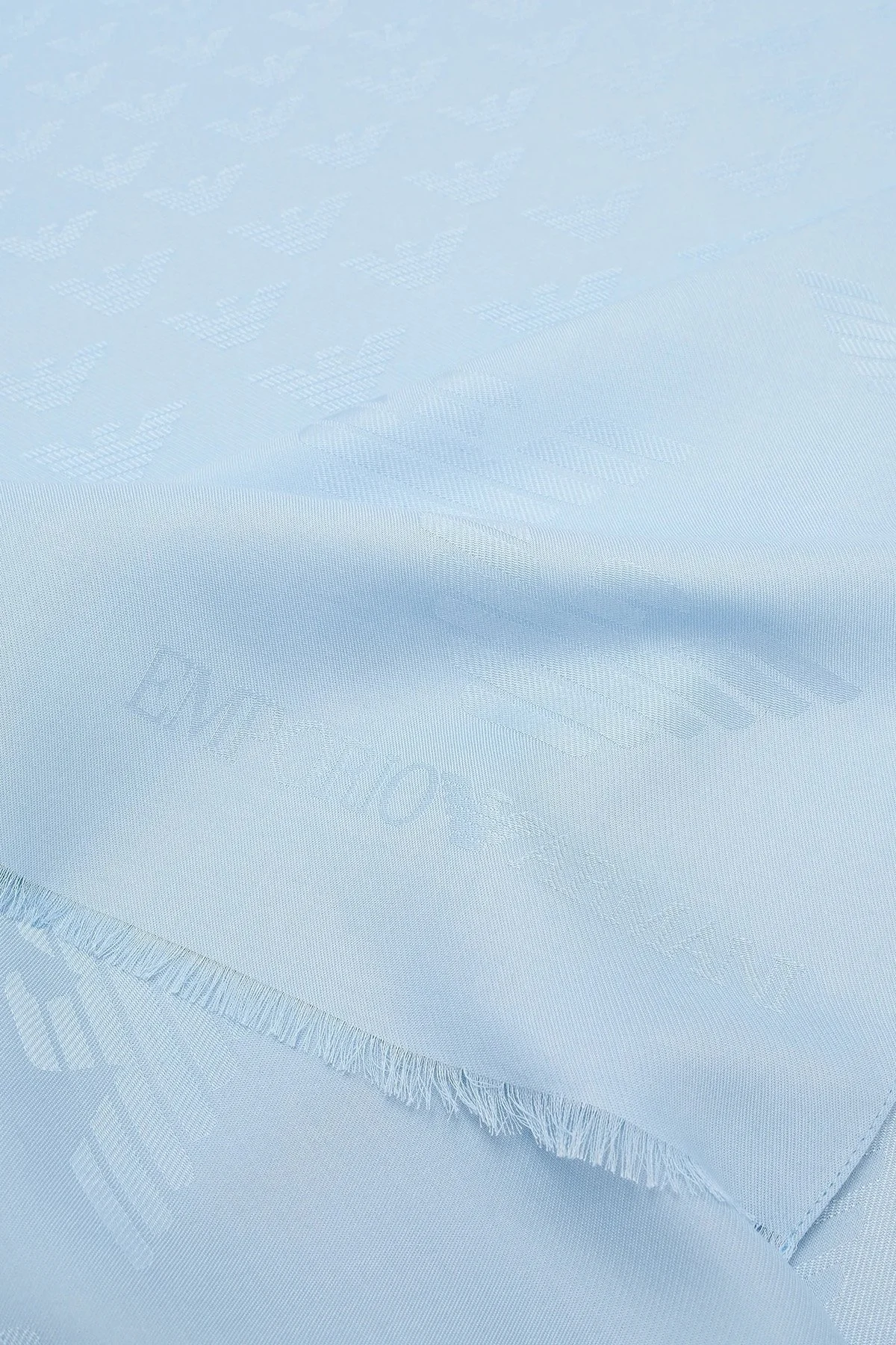 Emporio Armani İpek Karışımlı Logolu 77x180 cm Unisex Şal 625230 3R329 15731 MAVİ - 2