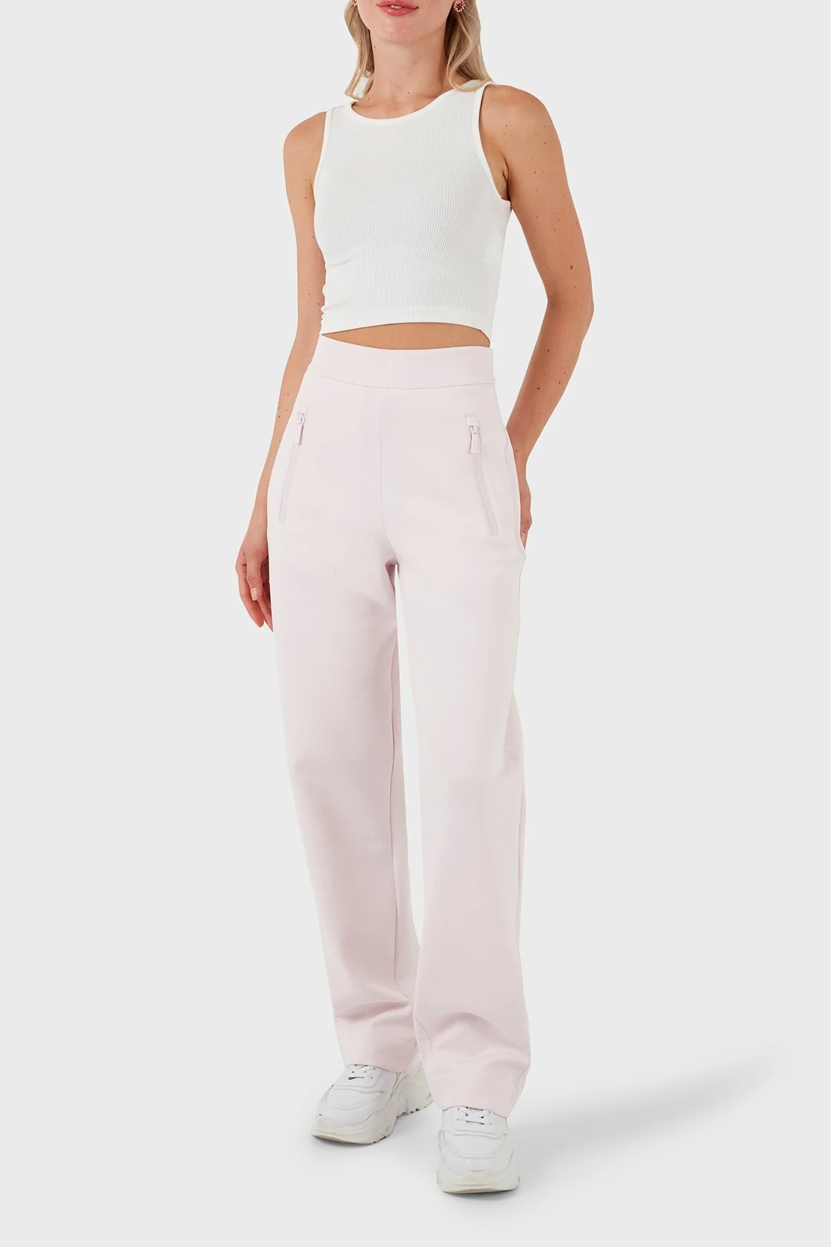 Emporio Armani Isı Yalıtımlı Relaxed Fit Çift Jarse Bayan Pantolon 3D2P6E 1JHSZ 0327 PUDRA - 7