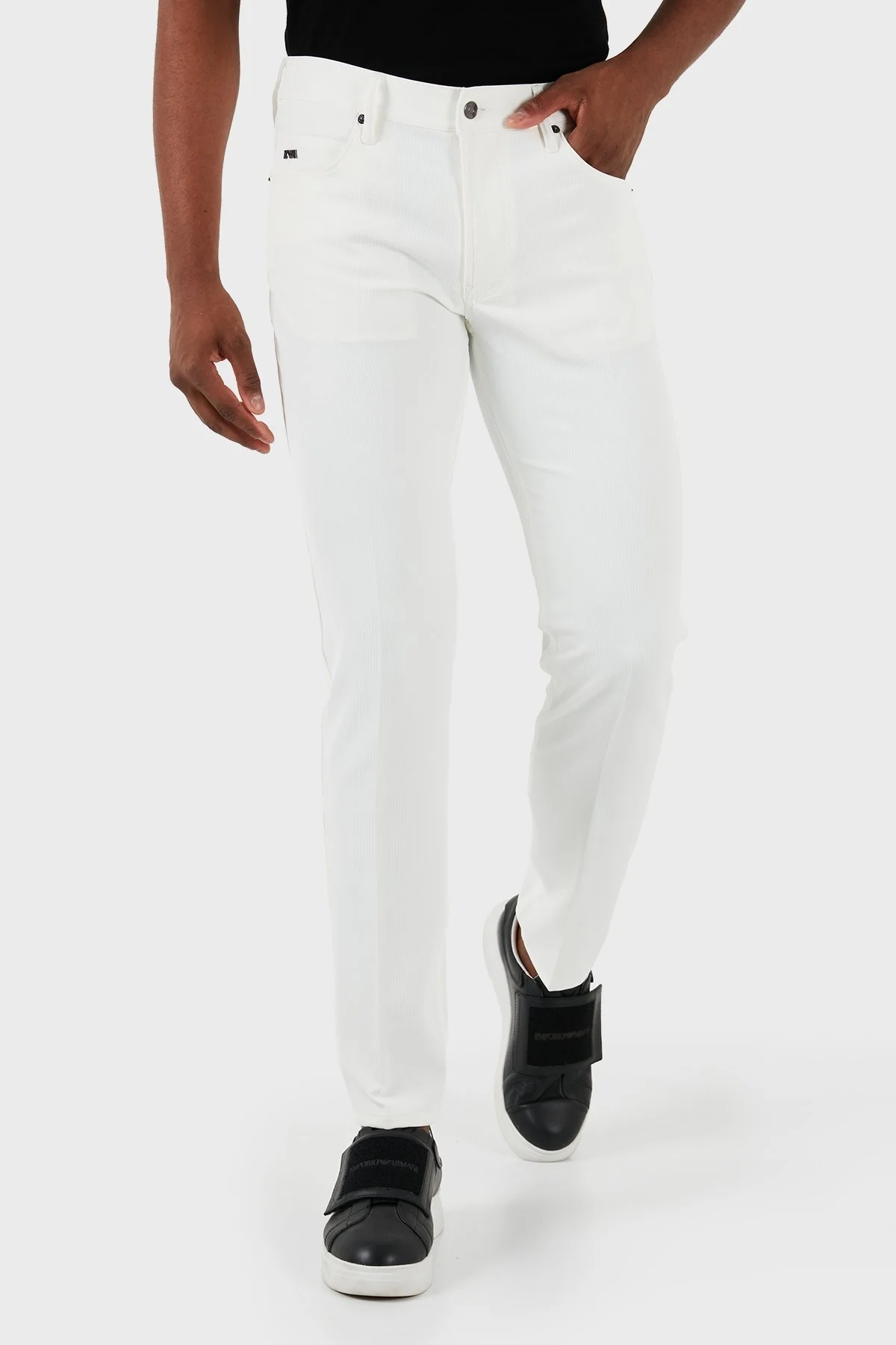Emporio Armani J05 Streç Pamuklu Regular Fit Jeans Erkek Kot Pantolon 3D1J05 1NPQZ 0101 BEYAZ - 3
