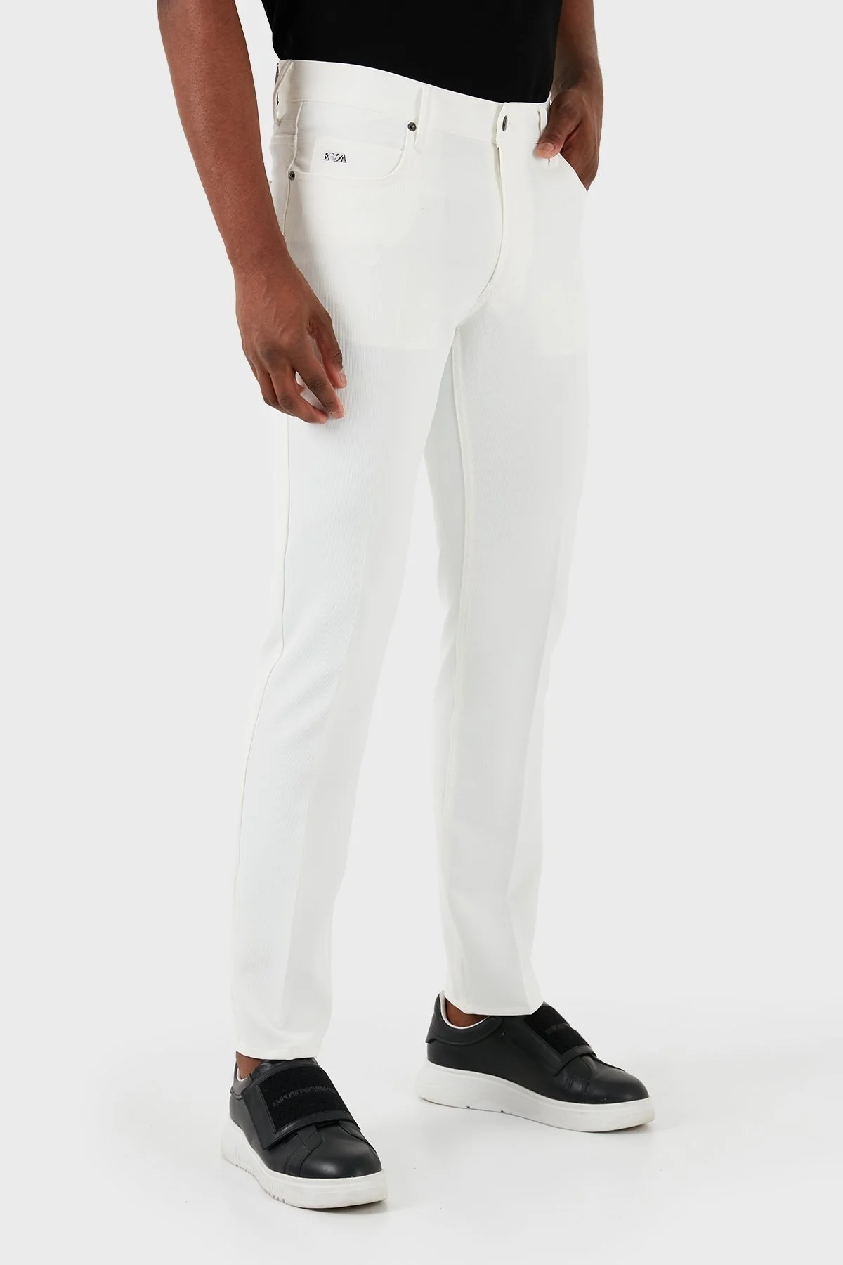 Emporio Armani J05 Streç Pamuklu Regular Fit Jeans Erkek Kot Pantolon 3D1J05 1NPQZ 0101 BEYAZ - 4