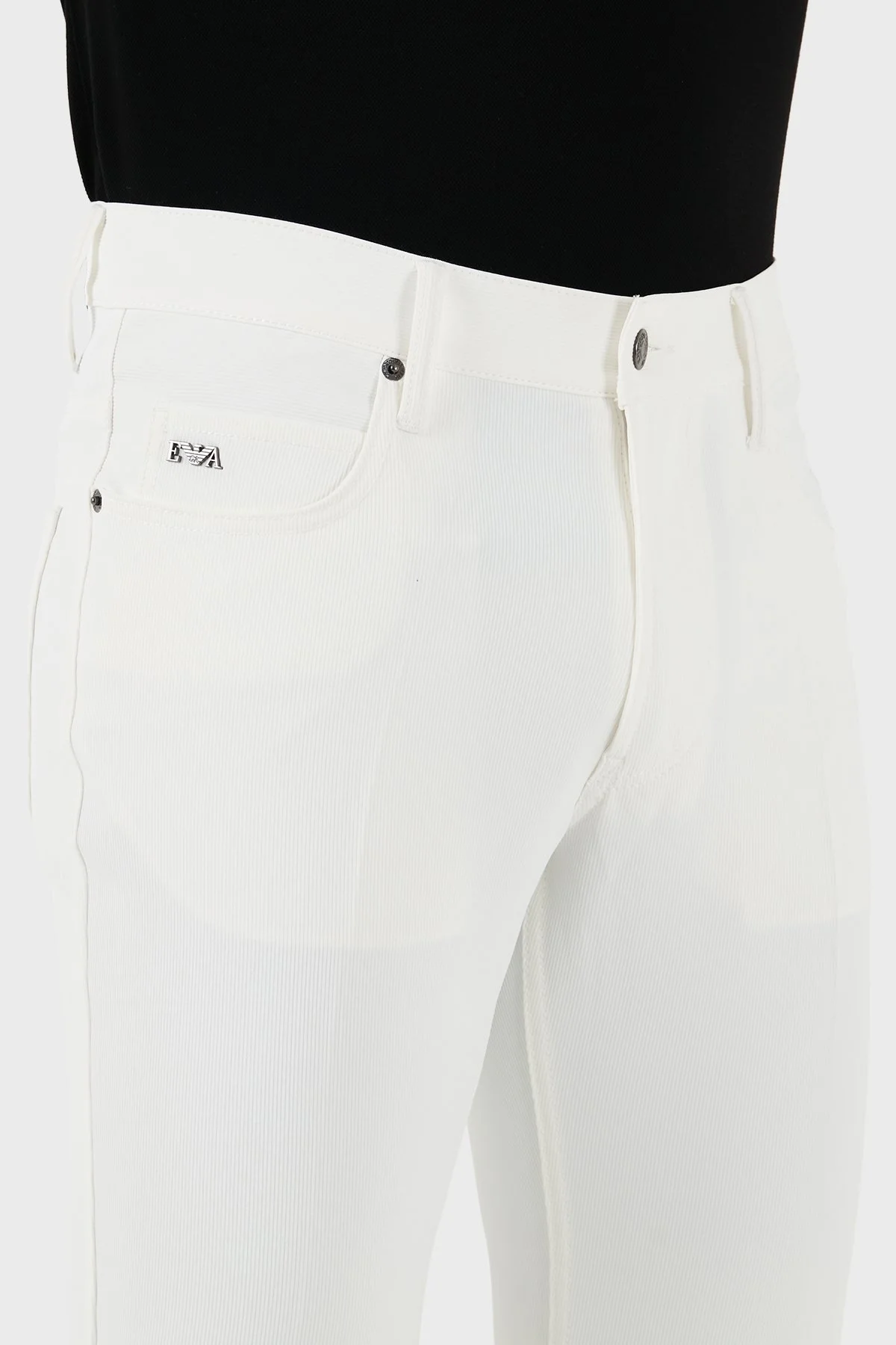 Emporio Armani J05 Streç Pamuklu Regular Fit Jeans Erkek Kot Pantolon 3D1J05 1NPQZ 0101 BEYAZ - 5