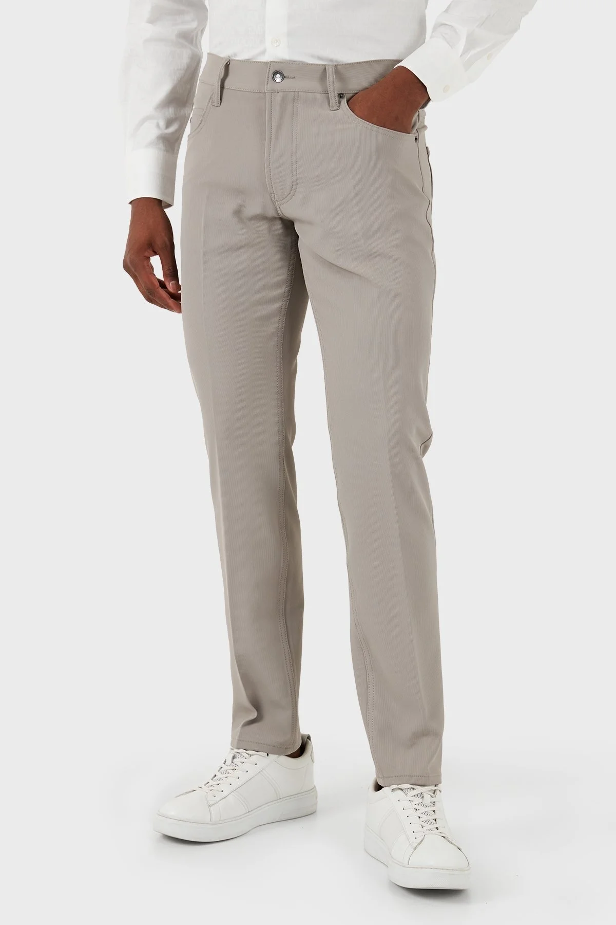 Emporio Armani J05 Streç Pamuklu Regular Fit Jeans Erkek Kot Pantolon 3D1J05 1NPQZ 0650 BEJ - 5