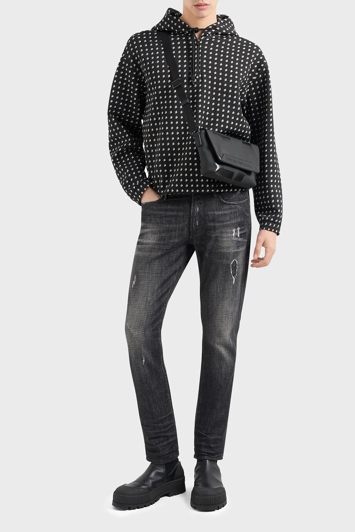 Emporio Armani J06 Düşük Bel Slim Fit Dar Paça Jeans Erkek Kot Pantolon 3D1J06 1D14Z 0006 SİYAH - 3