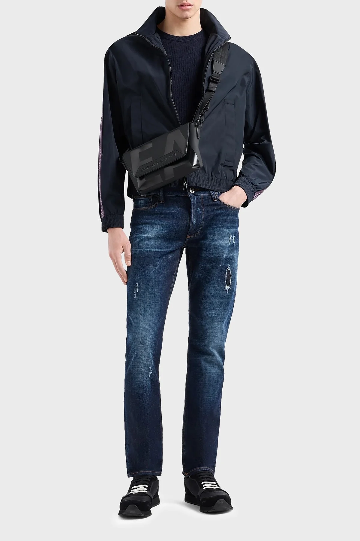 Emporio Armani J06 Düşük Bel Slim Fit Dar Paça Jeans Erkek Kot Pantolon 3D1J06 1D14Z 0942 LACİVERT - 3