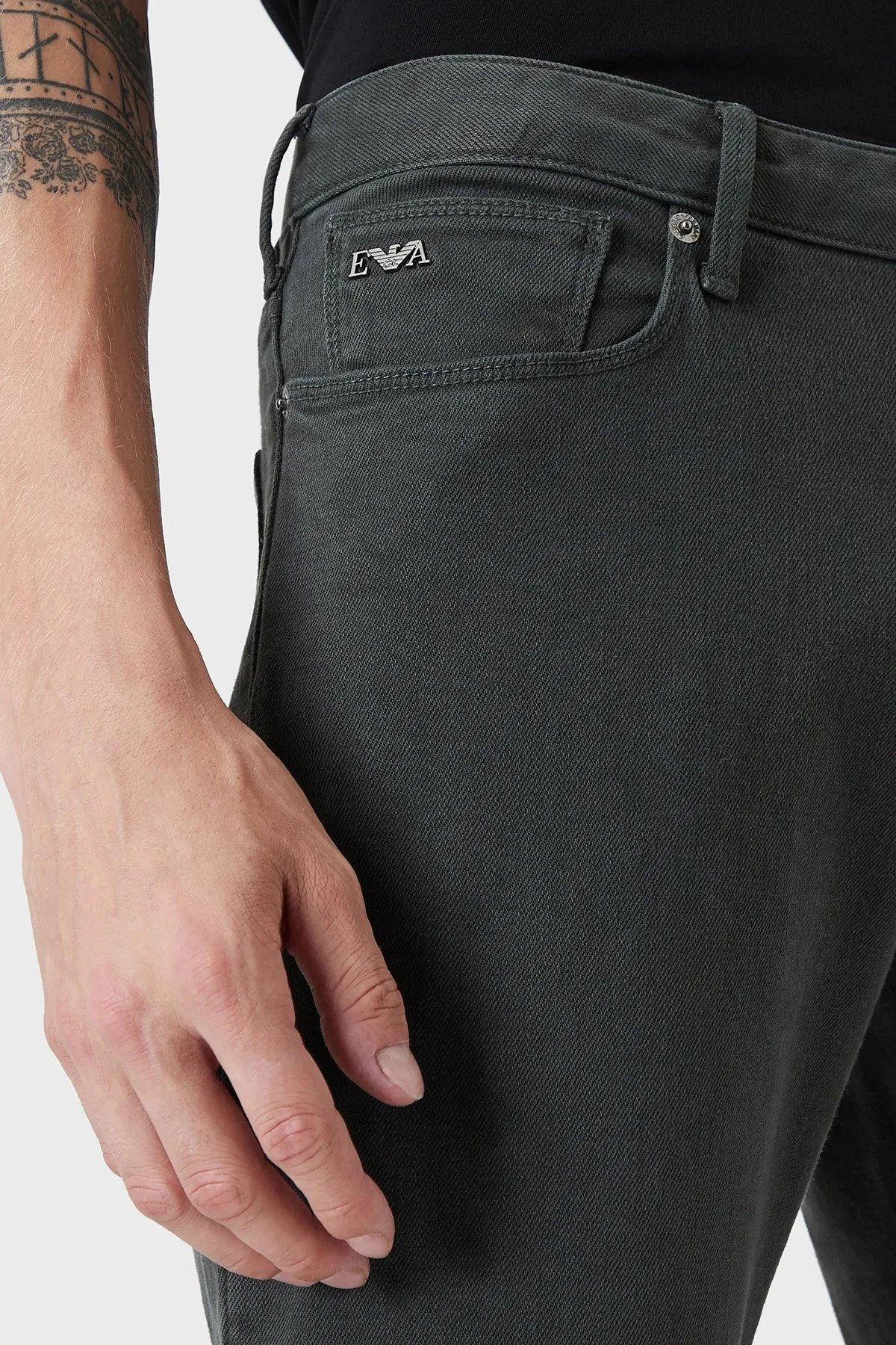 Emporio Armani Slim Fit Cepli Pamuklu J06 Jeans Erkek Kot Pantolon 6K1J06 1N0CZ 0558 HAKİ - 4