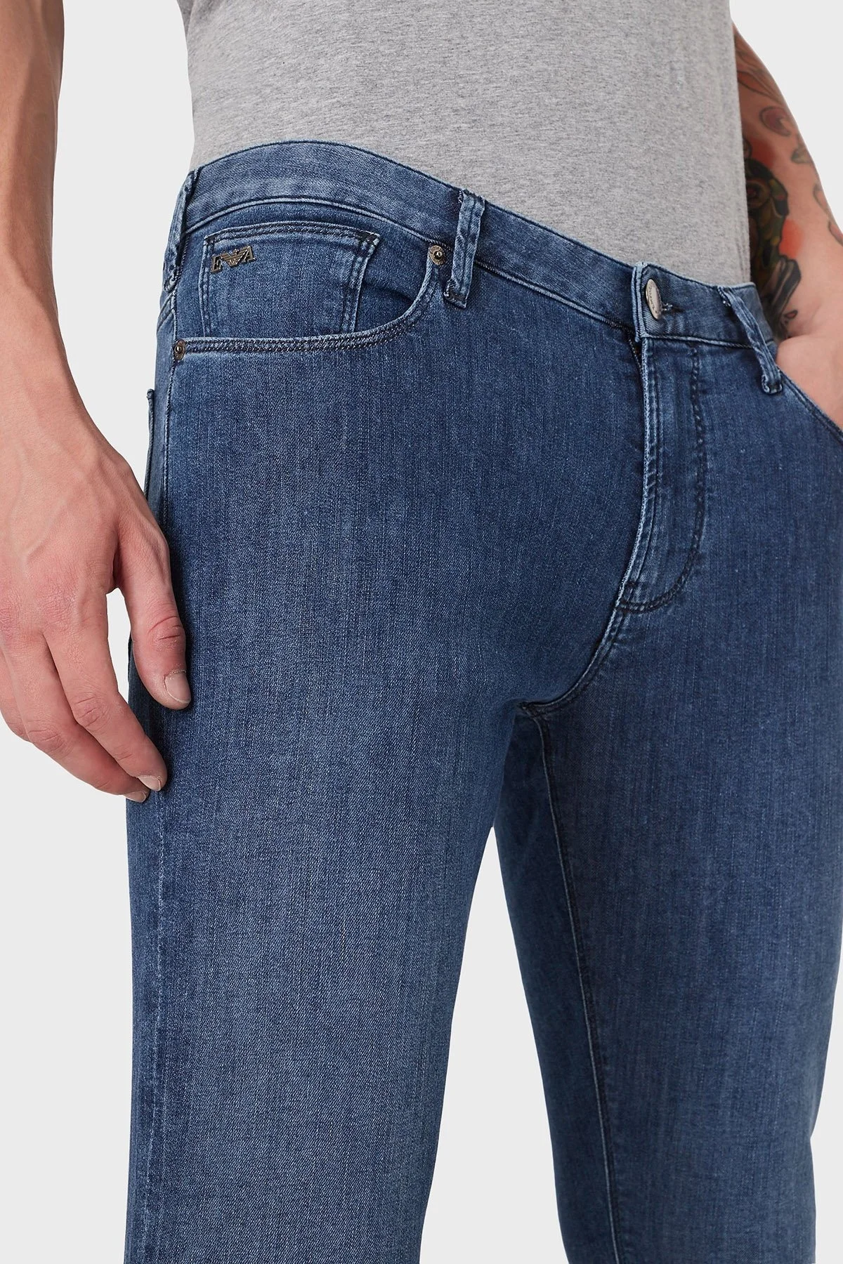 Emporio Armani Slim Fit Cepli Pamuklu J06 Jeans Erkek Kot Pantolon 8N1J06 1D85Z 0942 LACİVERT - 4