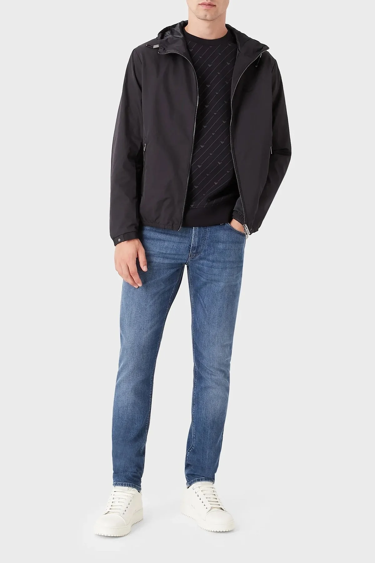 Emporio Armani J06 Pamuklu Düşük Bel Düz Paça Jeans Erkek Kot Pantolon 8N1J06 1D5QZ 0942 MAVİ - 3