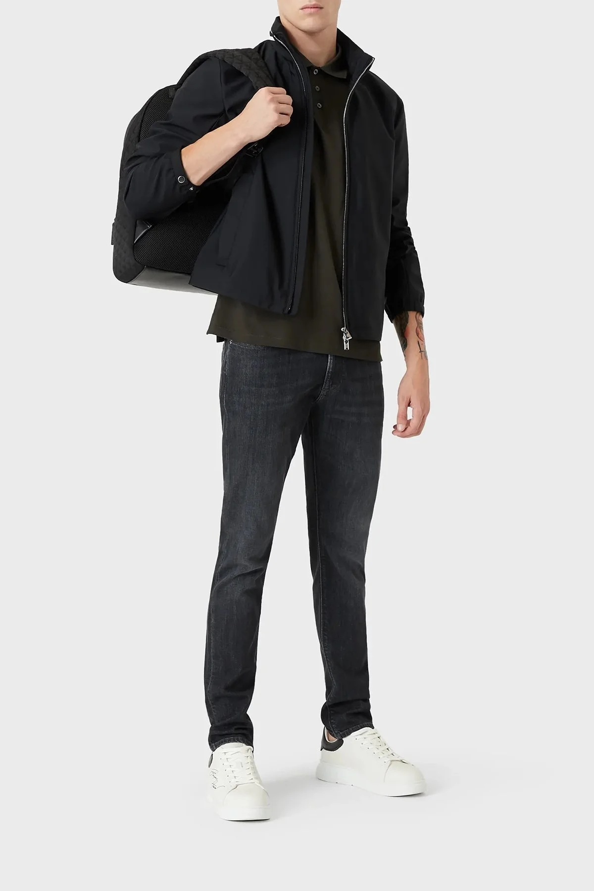 Emporio Armani J06 Pamuklu Düşük Bel Regular Fit Düz Paça Jeans Erkek Kot Pantolon 8N1J06 1D5QZ 0006 SİYAH - 3