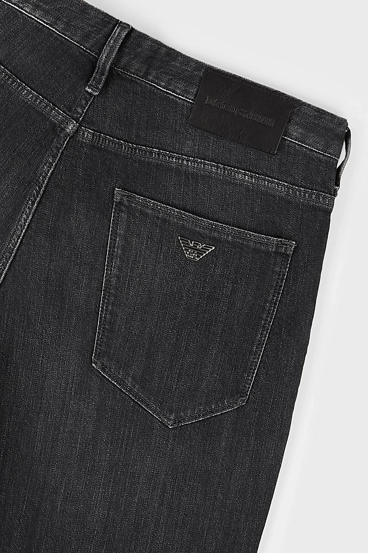 Emporio Armani J06 Pamuklu Düşük Bel Regular Fit Düz Paça Jeans Erkek Kot Pantolon 8N1J06 1D5QZ 0006 SİYAH - 7