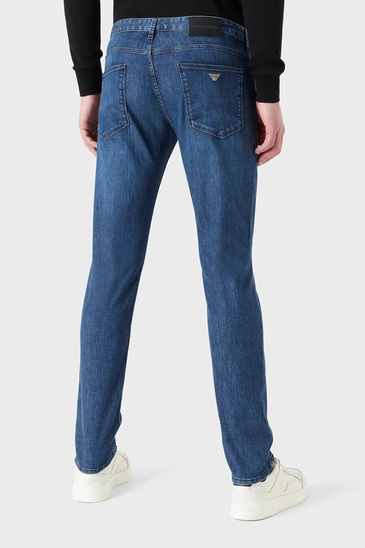 Emporio Armani J06 Pamuklu Düşük Bel Regular Fit Düz Paça Jeans Erkek Kot Pantolon 8N1J06 1D85Z 0943 MAVİ - 8