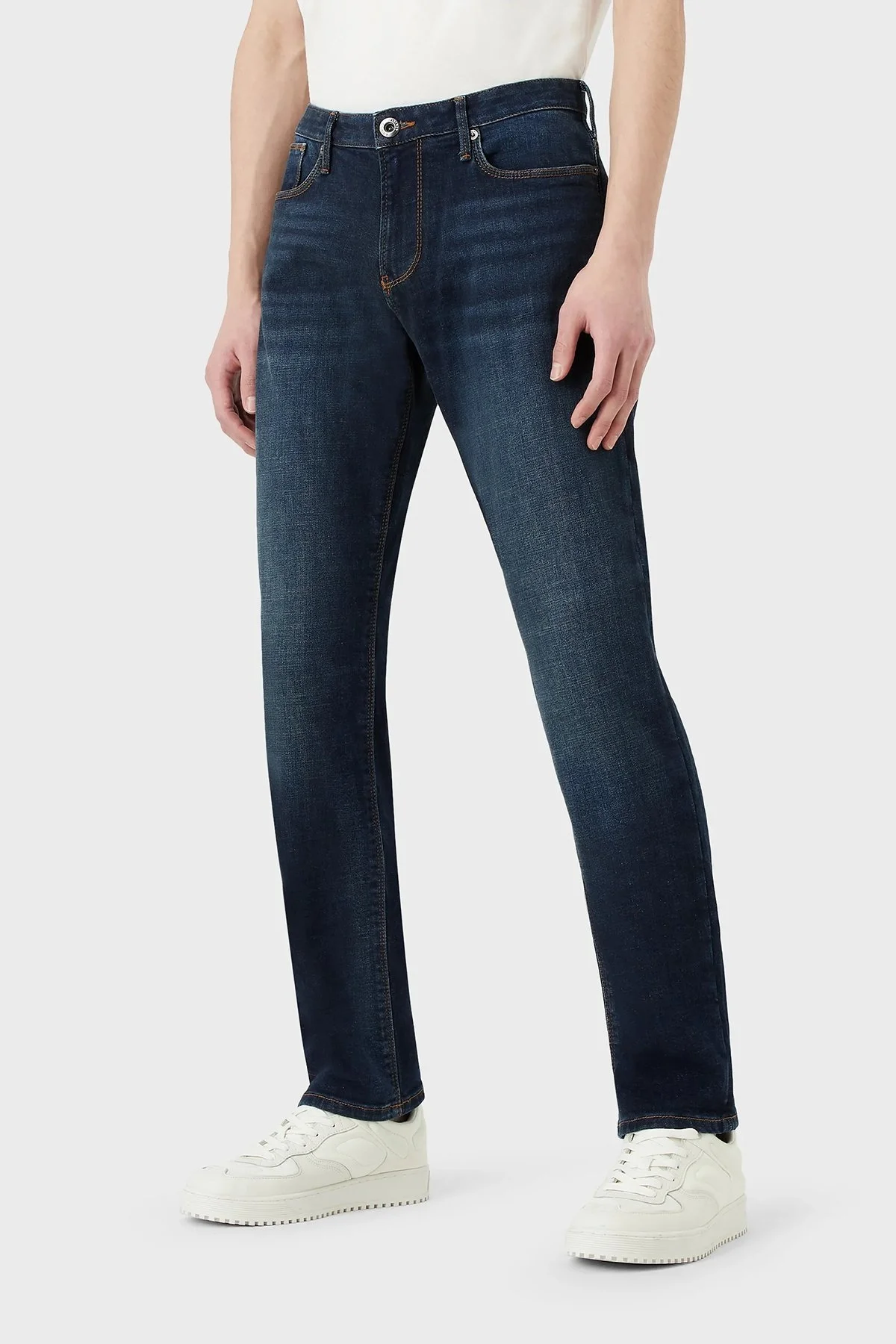 Emporio Armani J06 Pamuklu Düşük Bel Slim Fit Dar Paça Jeans Erkek Kot Pantolon 3R1J06 1D0AZ 0941 LACİVERT - 1