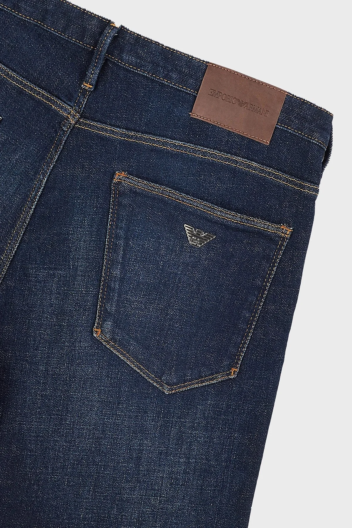 Emporio Armani J06 Pamuklu Düşük Bel Slim Fit Dar Paça Jeans Erkek Kot Pantolon 3R1J06 1D0AZ 0941 LACİVERT - 5