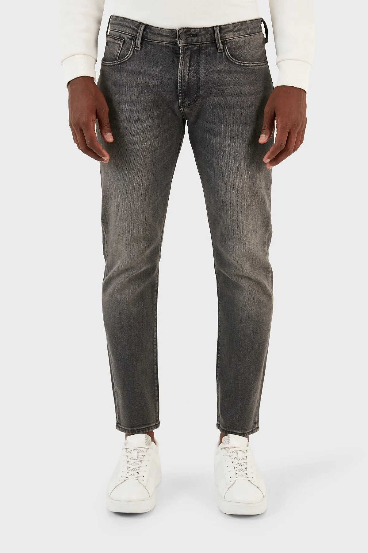 Emporio Armani J06 Pamuklu Düşük Bel Slim Fit Dar Paça Jeans Erkek Kot Pantolon 6R1J06 1D05Z 0006 SİYAH - 2