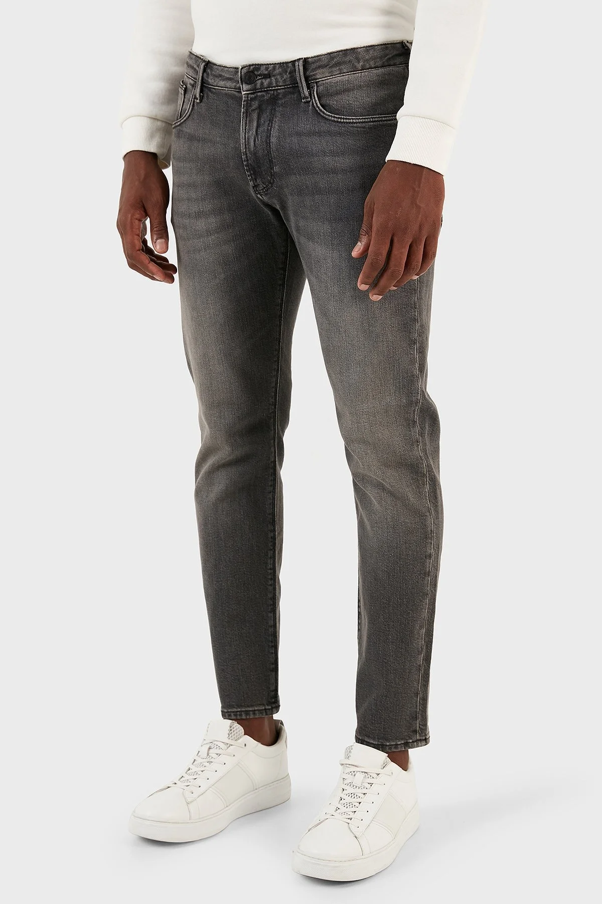 Emporio Armani J06 Pamuklu Düşük Bel Slim Fit Dar Paça Jeans Erkek Kot Pantolon 6R1J06 1D05Z 0006 SİYAH - 3