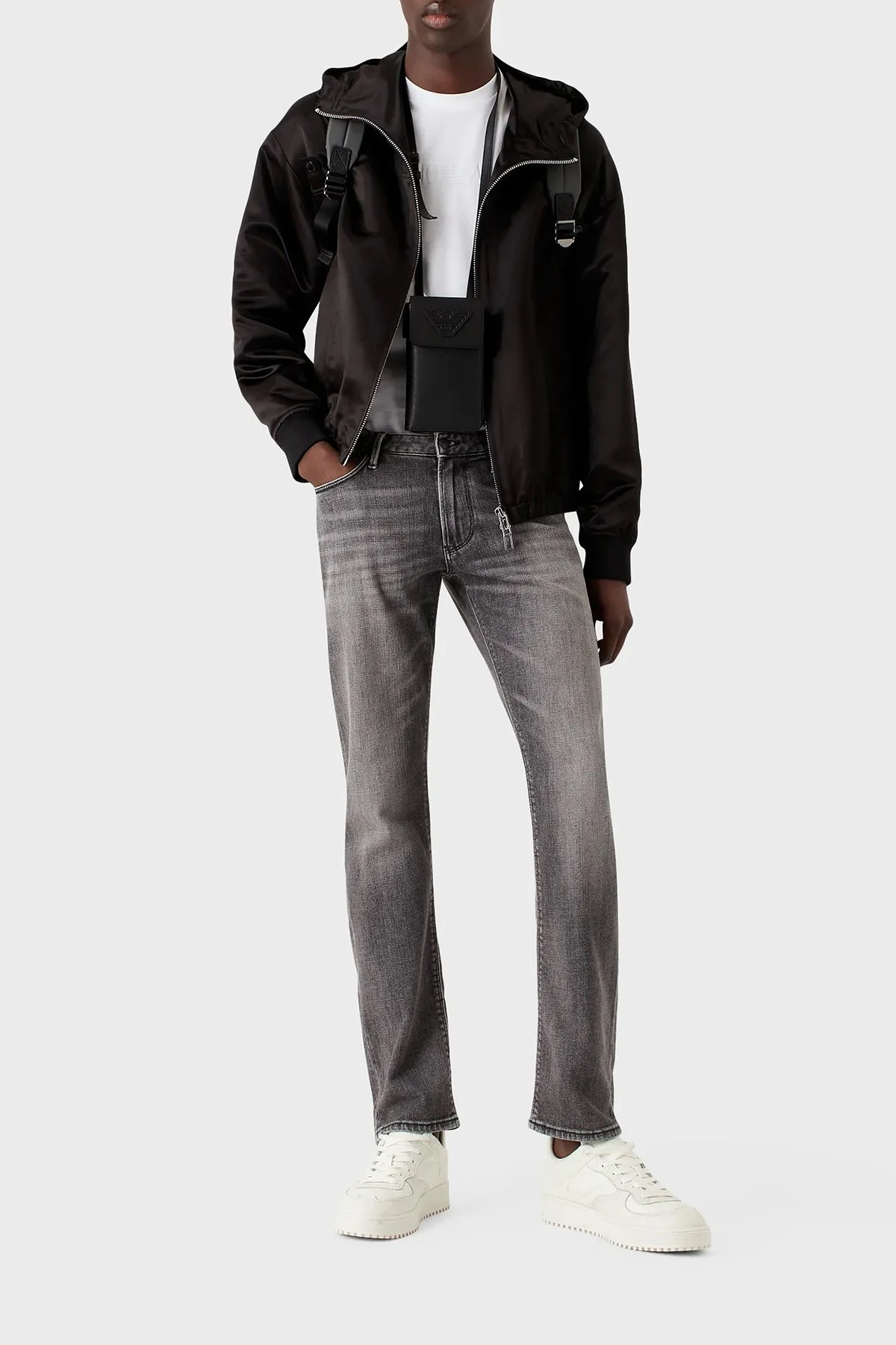 Emporio Armani J06 Pamuklu Düşük Bel Slim Fit Jeans Erkek Kot Pantolon 3R1J06 1D0CZ 0006 GRİ - 3