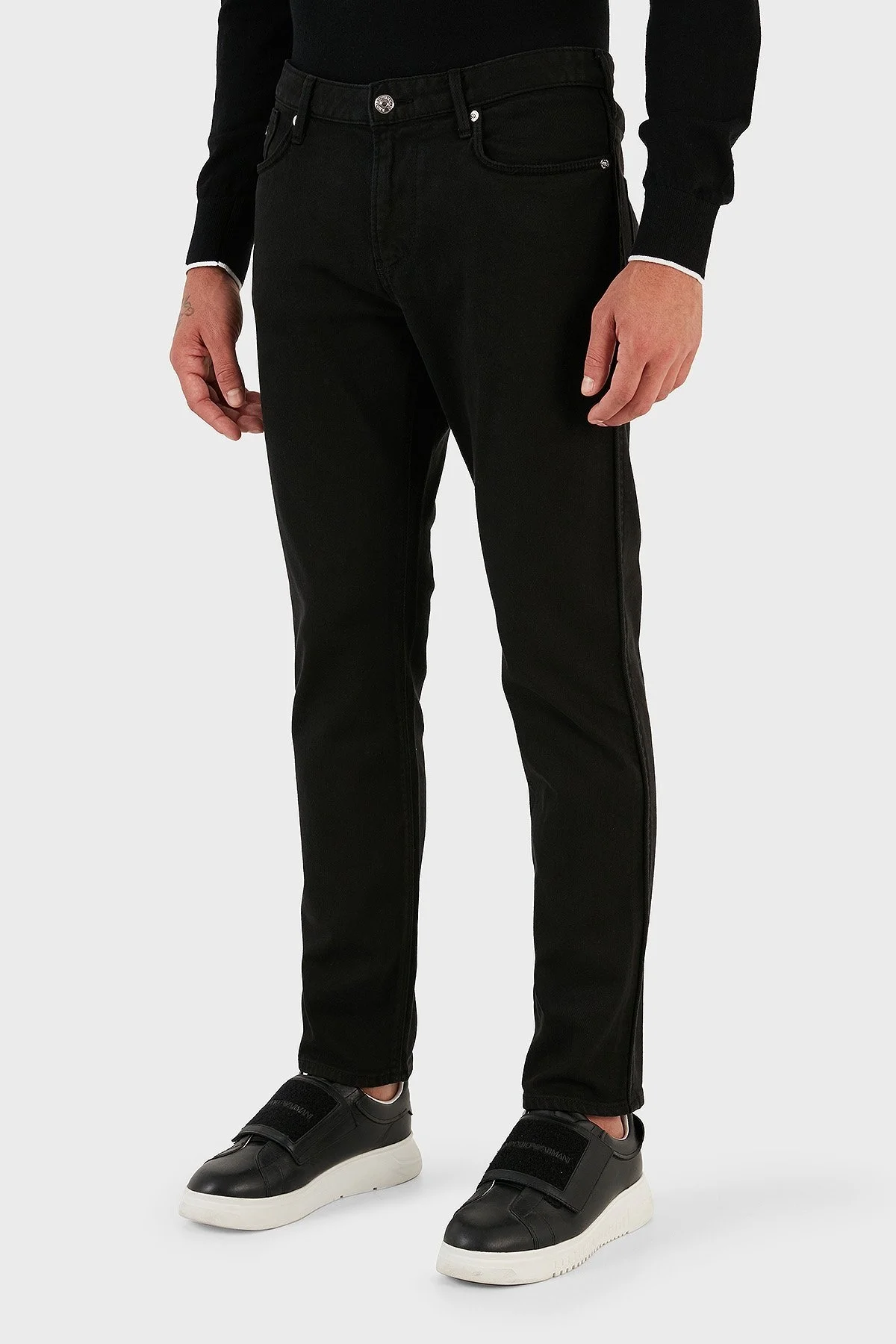 Emporio Armani J06 Pamuklu Düşük Bel Slim Fit Jeans Erkek Kot Pantolon 6R1J06 1N03Z 0999 SİYAH - 1