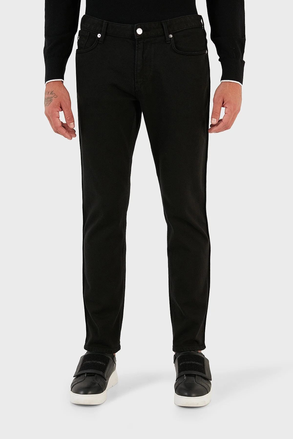 Emporio Armani J06 Pamuklu Düşük Bel Slim Fit Jeans Erkek Kot Pantolon 6R1J06 1N03Z 0999 SİYAH - 5