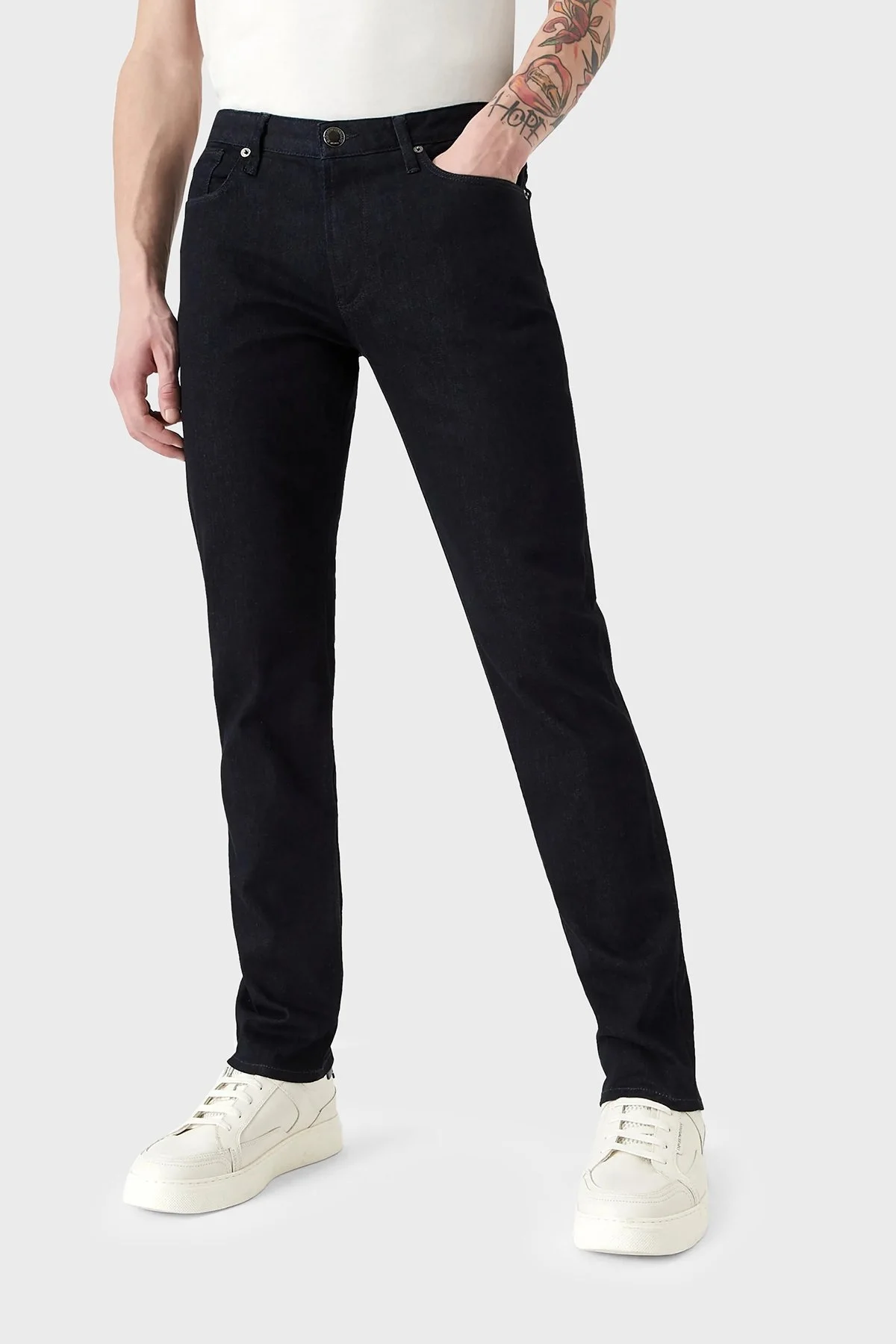 Emporio Armani J06 Pamuklu Düşük Bel Slim Fit Jeans Erkek Kot Pantolon 8N1J06 1G19Z 0941 LACİVERT - 1