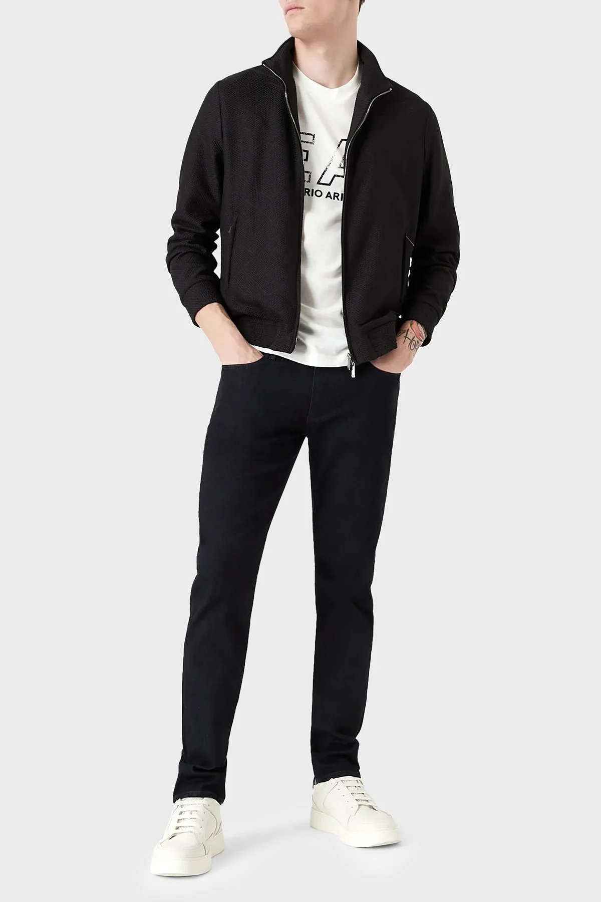 Emporio Armani J06 Pamuklu Düşük Bel Slim Fit Jeans Erkek Kot Pantolon 8N1J06 1G19Z 0941 LACİVERT - 3