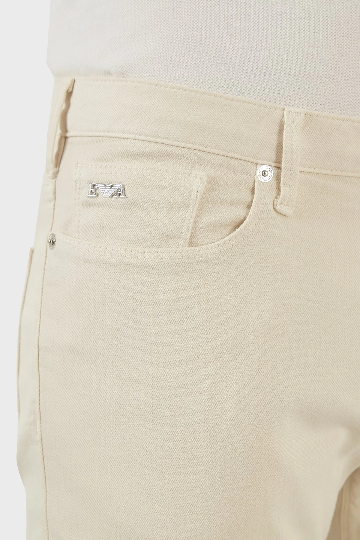 Emporio Armani J06 Pamuklu Normal Bel Slim Fit Dar Paça Jeans Erkek Kot Pantolon 3L1J06 1N4RZ 0128 KREM - 5