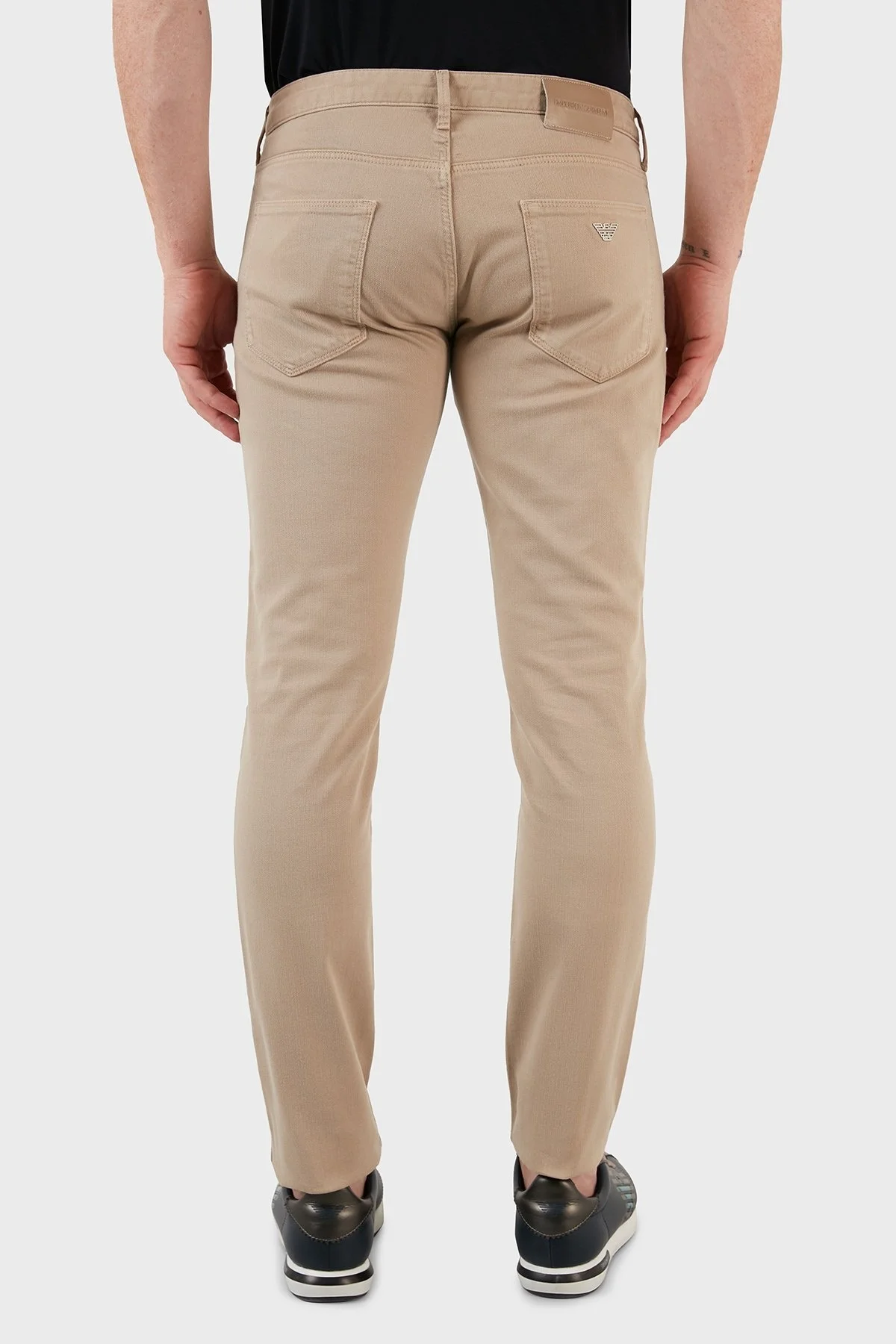 Emporio Armani J06 Pamuklu Normal Bel Slim Fit Dar Paça Jeans Erkek Kot Pantolon 3L1J06 1N4RZ 0143 BEJ - 3