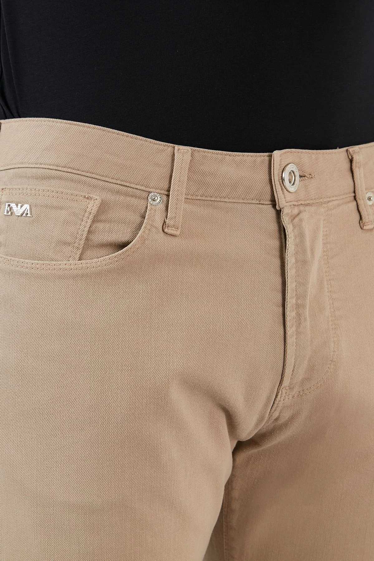 Emporio Armani J06 Pamuklu Normal Bel Slim Fit Dar Paça Jeans Erkek Kot Pantolon 3L1J06 1N4RZ 0143 BEJ - 4