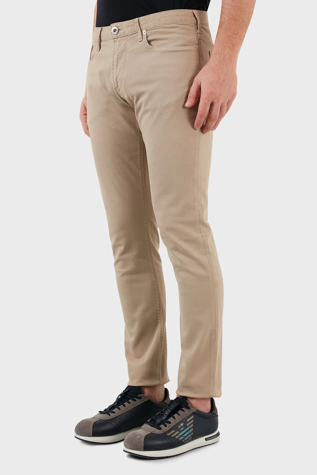 Emporio Armani J06 Pamuklu Normal Bel Slim Fit Dar Paça Jeans Erkek Kot Pantolon 3L1J06 1N4RZ 0143 BEJ - 7