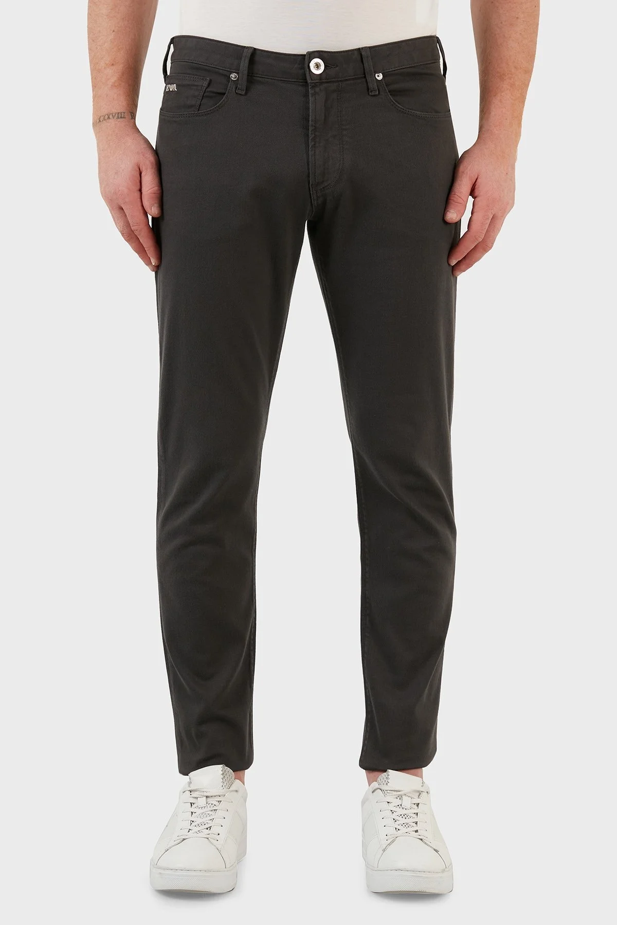 Emporio Armani J06 Pamuklu Normal Bel Slim Fit Dar Paça Jeans Erkek Kot Pantolon 3L1J06 1N4RZ 0558 HAKİ - 1