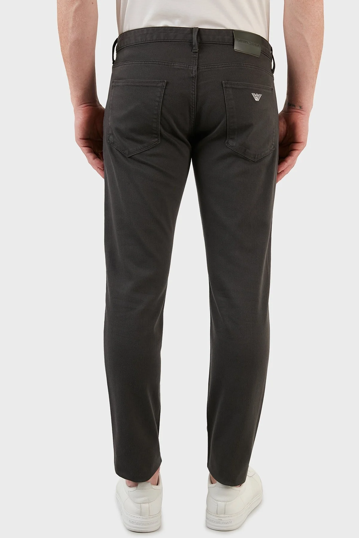 Emporio Armani J06 Pamuklu Normal Bel Slim Fit Dar Paça Jeans Erkek Kot Pantolon 3L1J06 1N4RZ 0558 HAKİ - 3