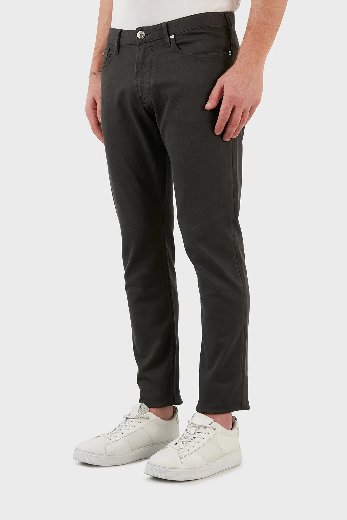 Emporio Armani J06 Pamuklu Normal Bel Slim Fit Dar Paça Jeans Erkek Kot Pantolon 3L1J06 1N4RZ 0558 HAKİ - 7