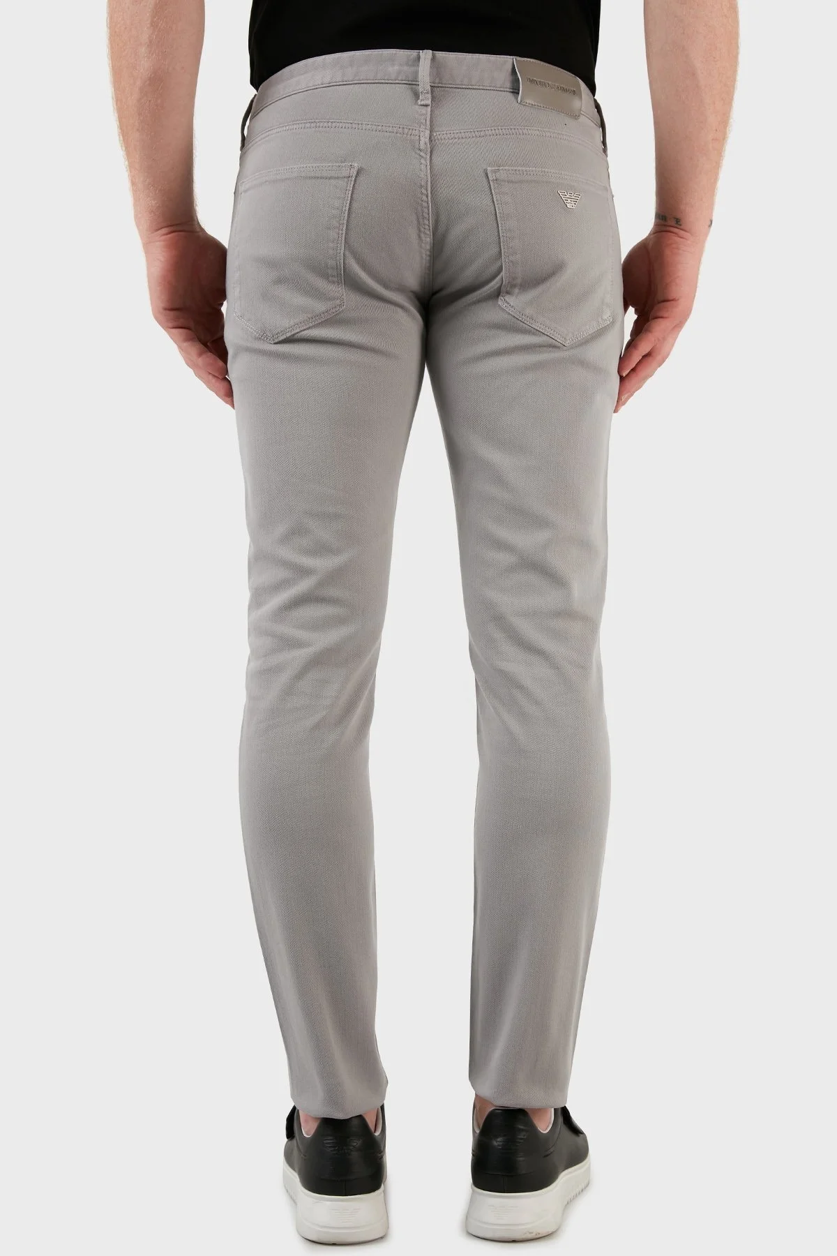 Emporio Armani J06 Pamuklu Normal Bel Slim Fit Dar Paça Jeans Erkek Kot Pantolon 3L1J06 1N4RZ 0641 GRİ - 3